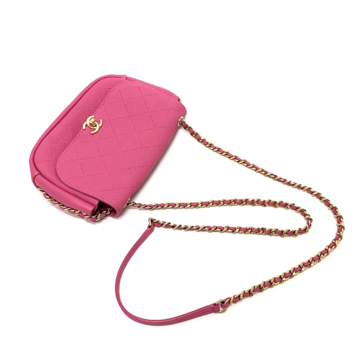 Chanel Pink Leather Shoulder Bag (Pre-Owned)