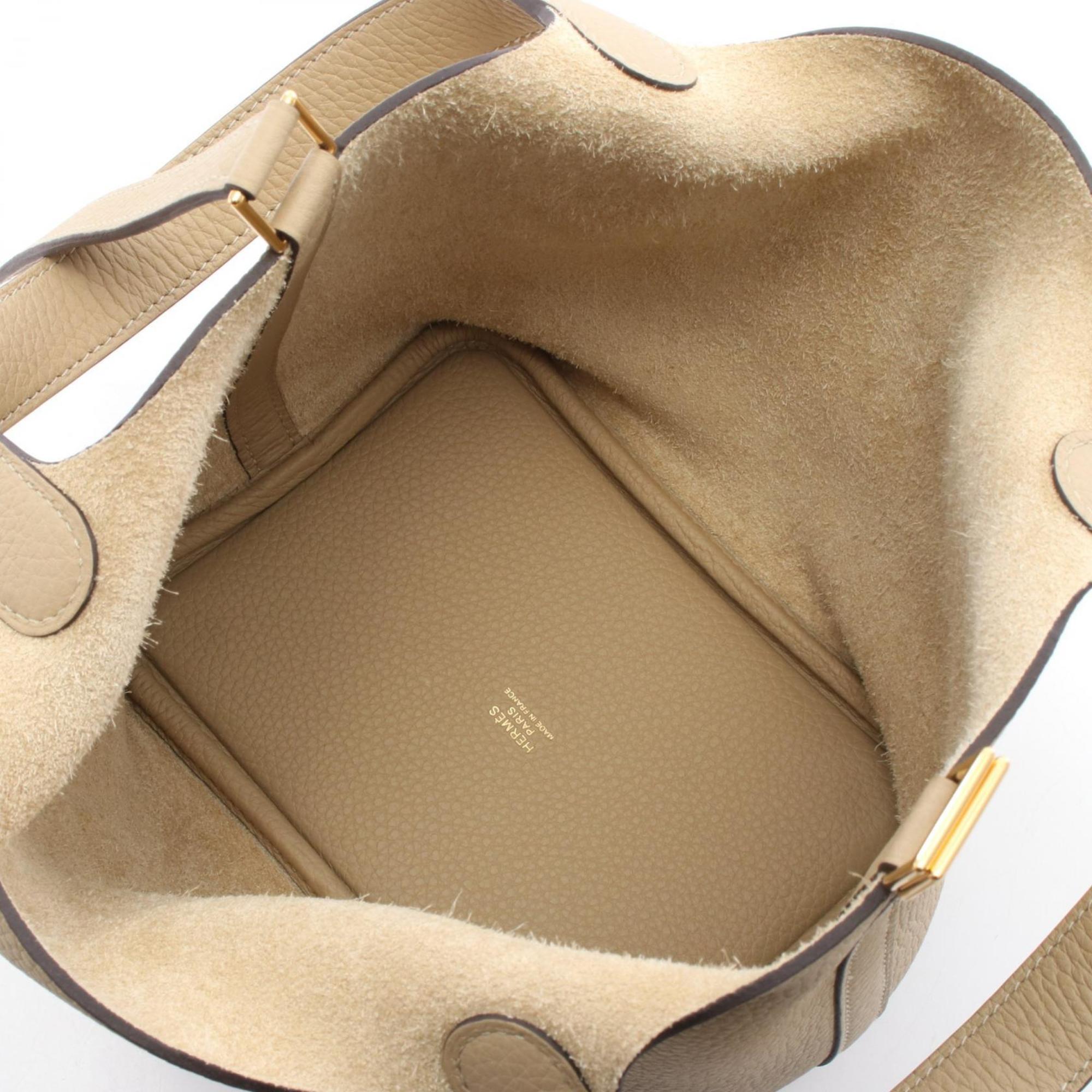 Hermes Beige Taurillon Clemence Leather Leather Handbag (Pre-Owned)