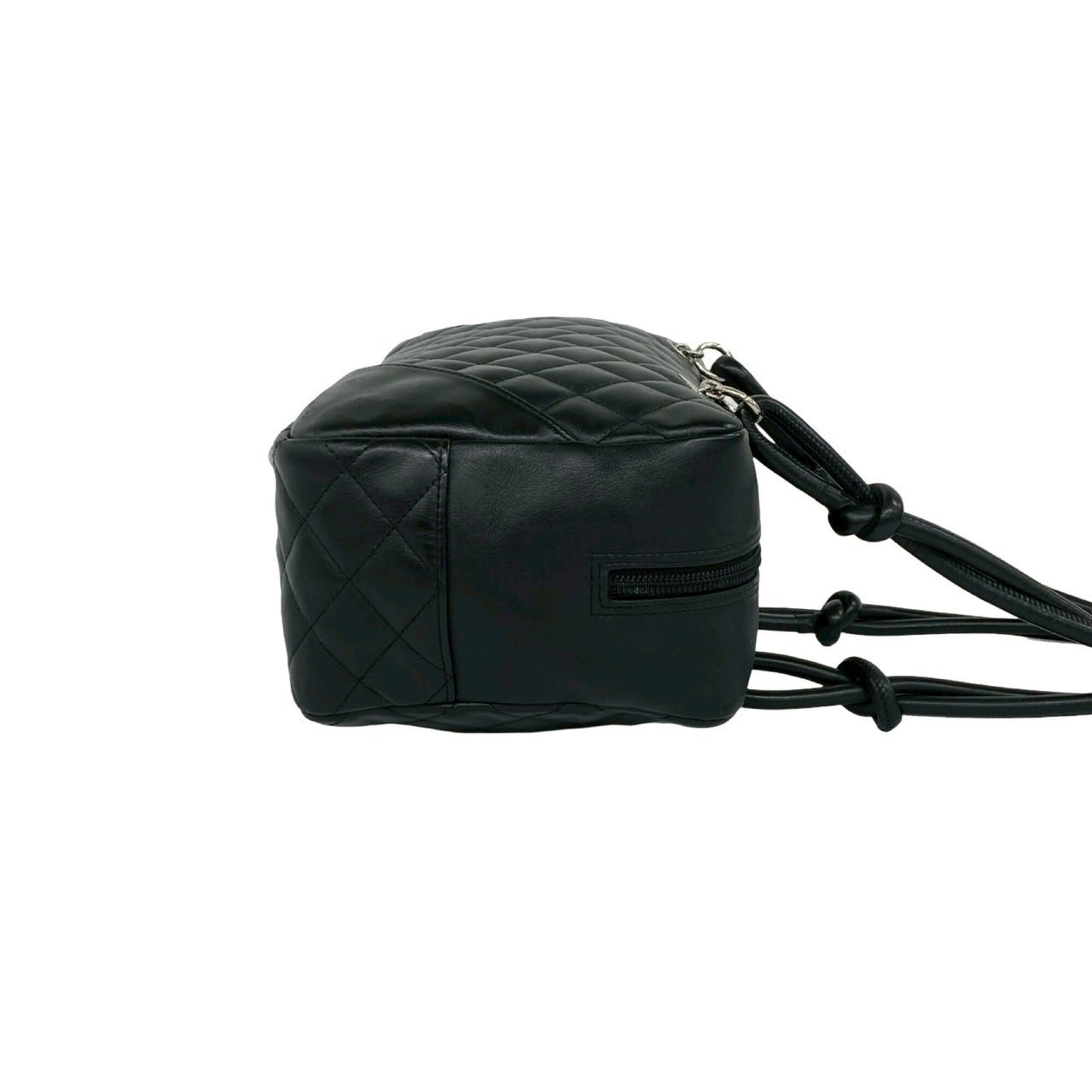Chanel Black Leather Handbag Shoulder Bag (Pre-Owned)