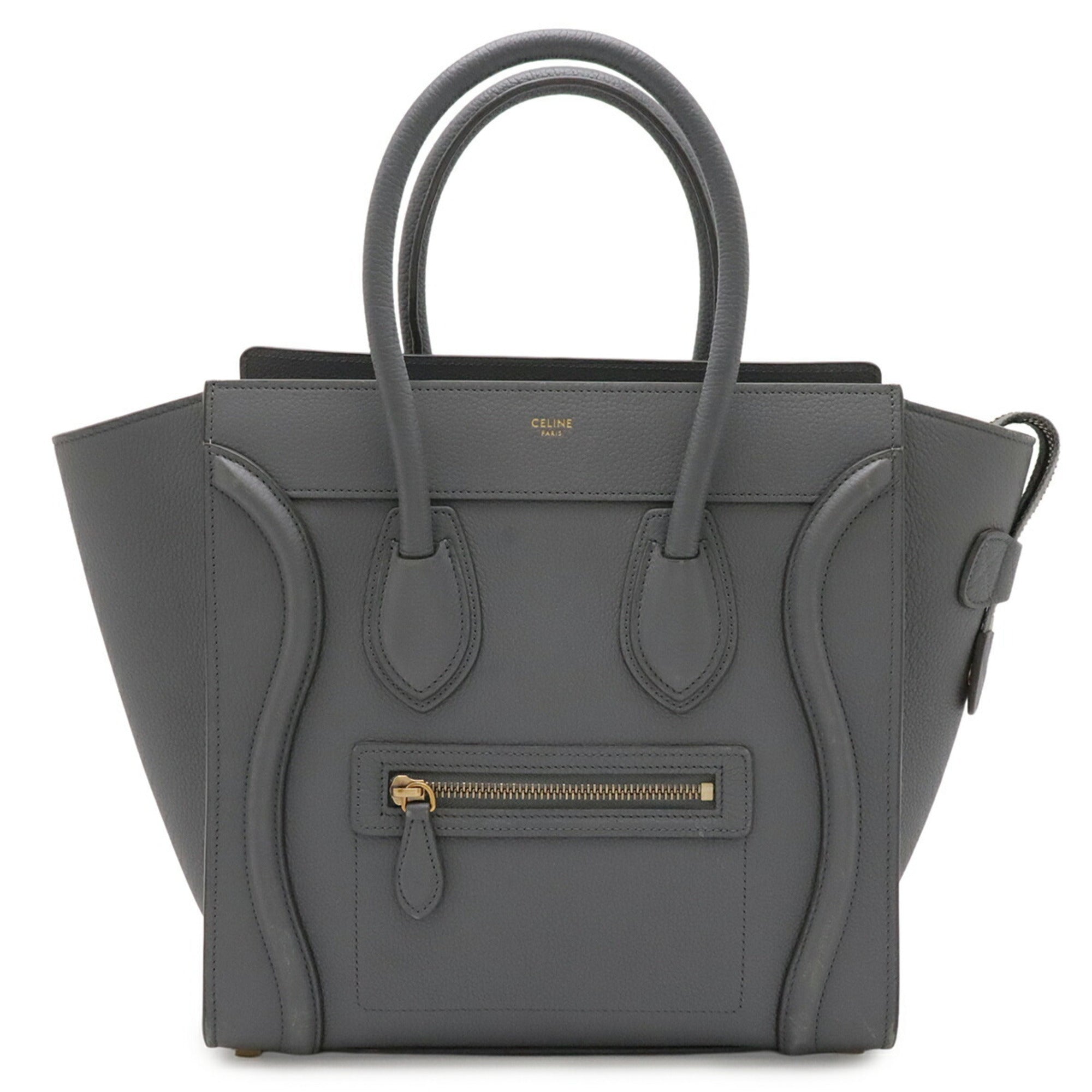 Celine Gray Leather Handbag Tote Bag (Pre-Owned)