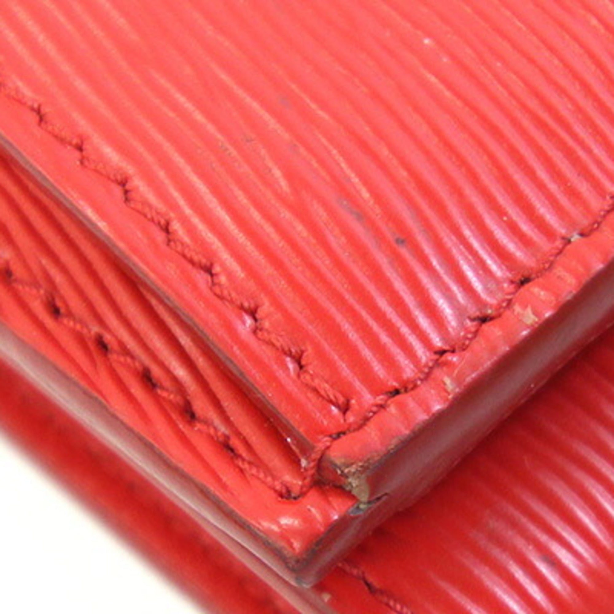 Prada Red Color Leather Wallet (Tri-Fold) (Pre-Owned)