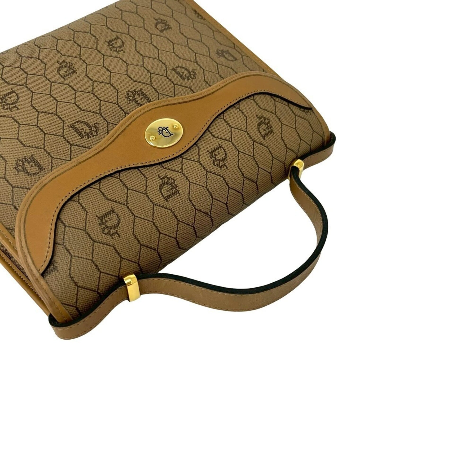Christian Dior Beige Leather Pvc Handbag Shoulder Bag (Pre-Owned)
