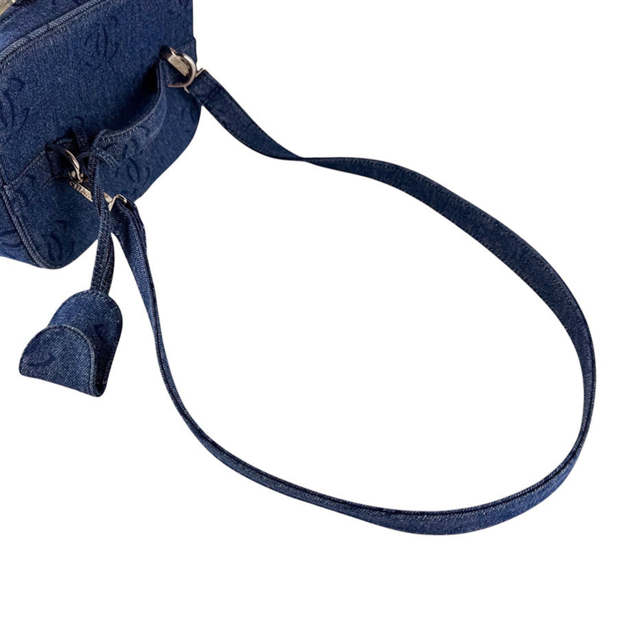 Chanel Blue Denim Shoulder Bag Vanity Bag (Pre-Owned)