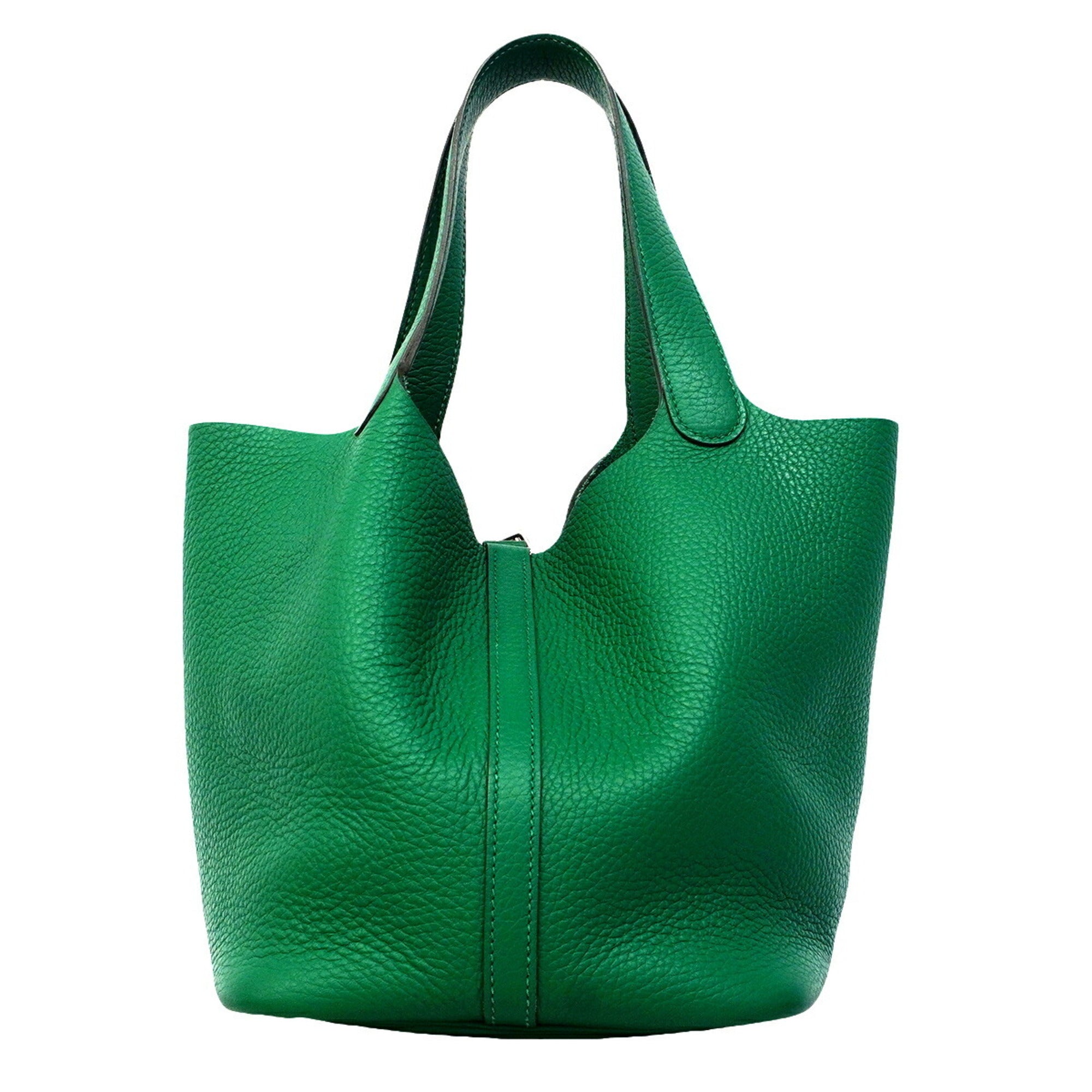 Hermes Green Taurillon Clemence Leather Handbag (Pre-Owned)