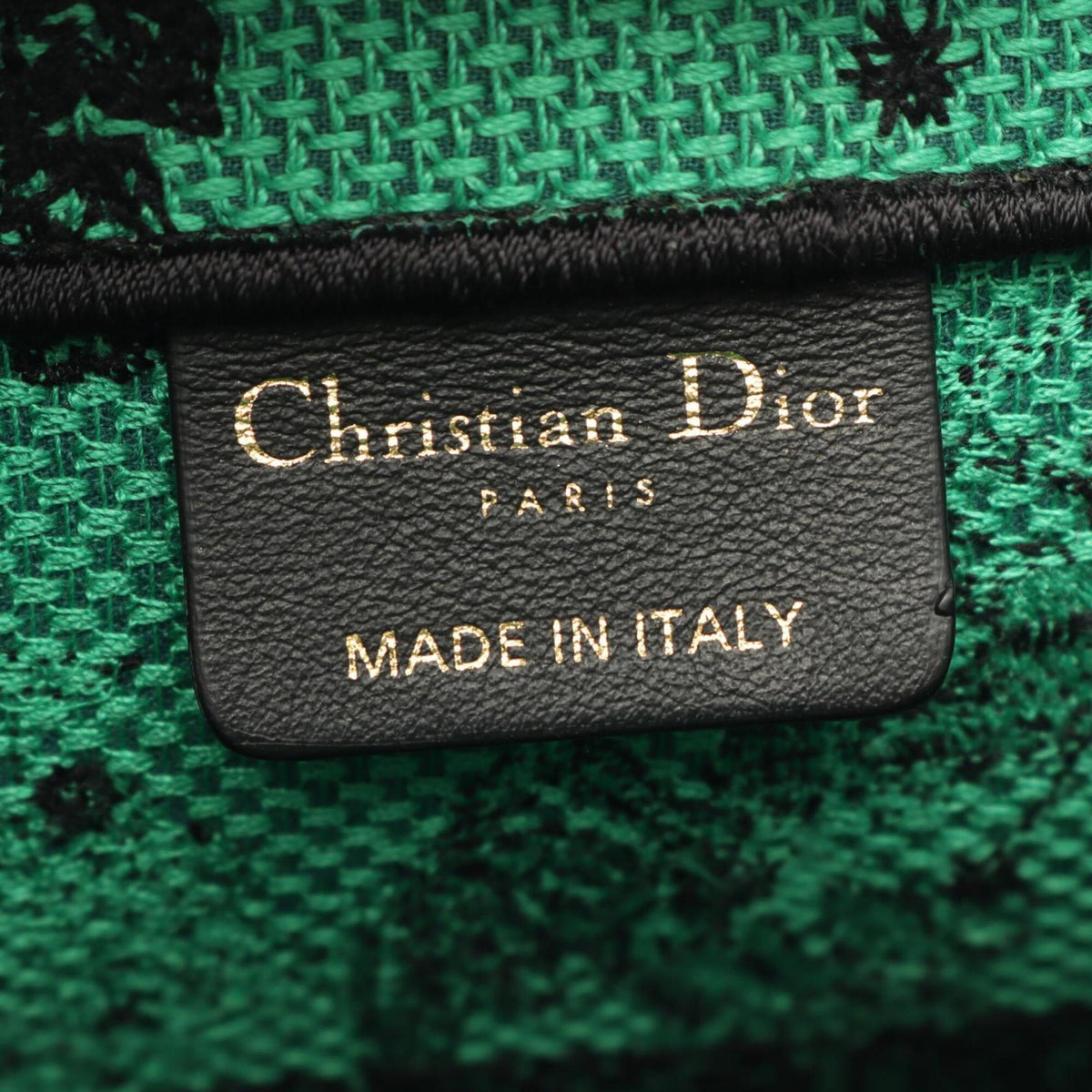 Christian Dior Black Green Canvas Handbag Tote Bag (Pre-Owned)