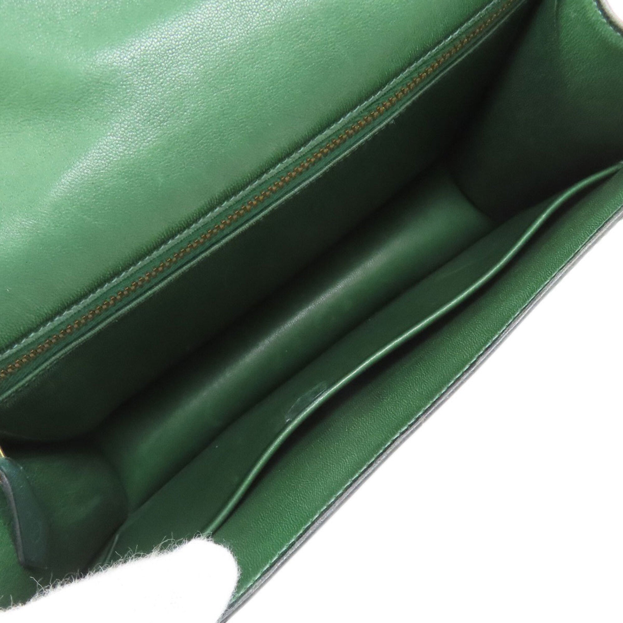 Hermes Green Box Calf Leather Shoulder Bag (Pre-Owned)