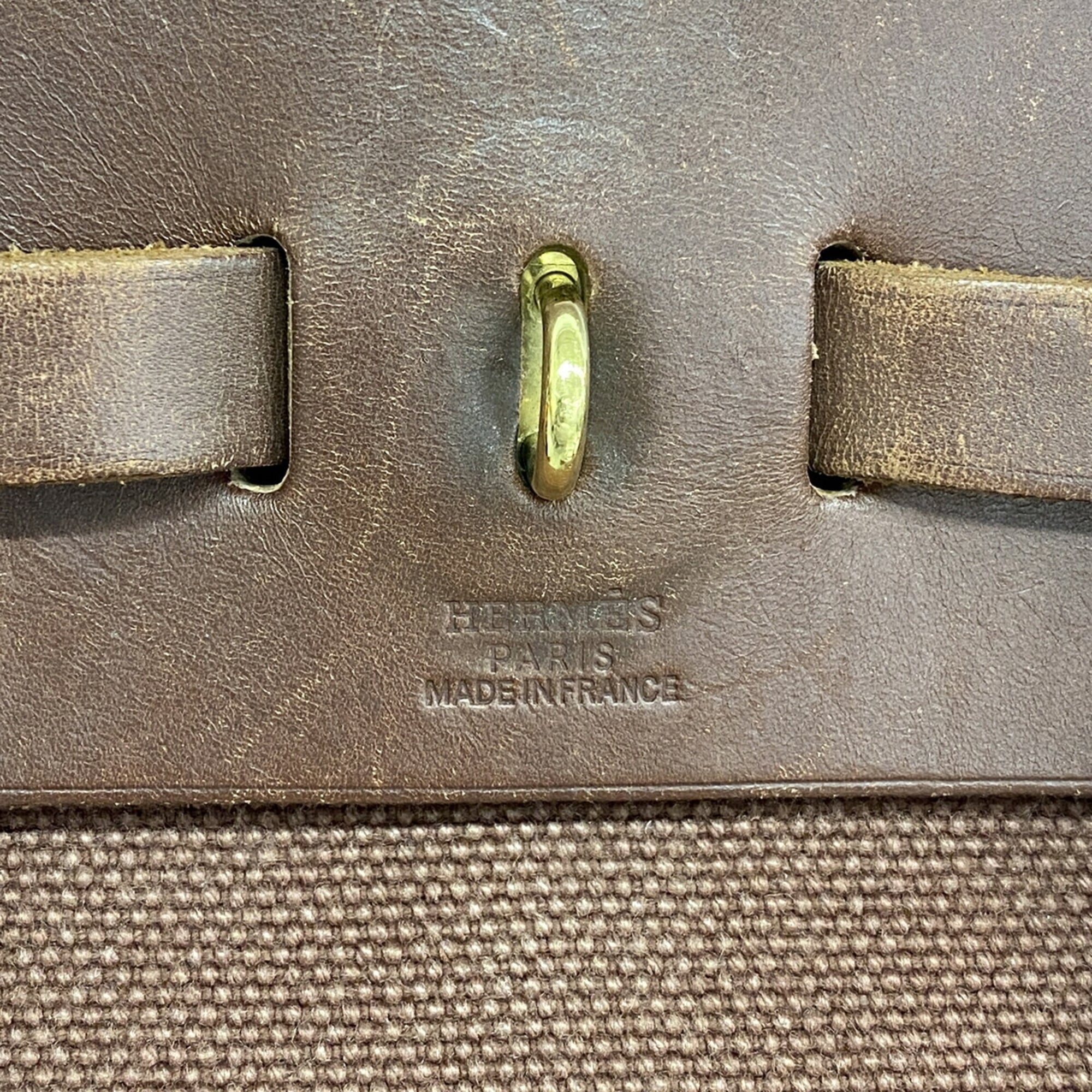 Hermes Brown Toile Officier Backpack (Pre-Owned)