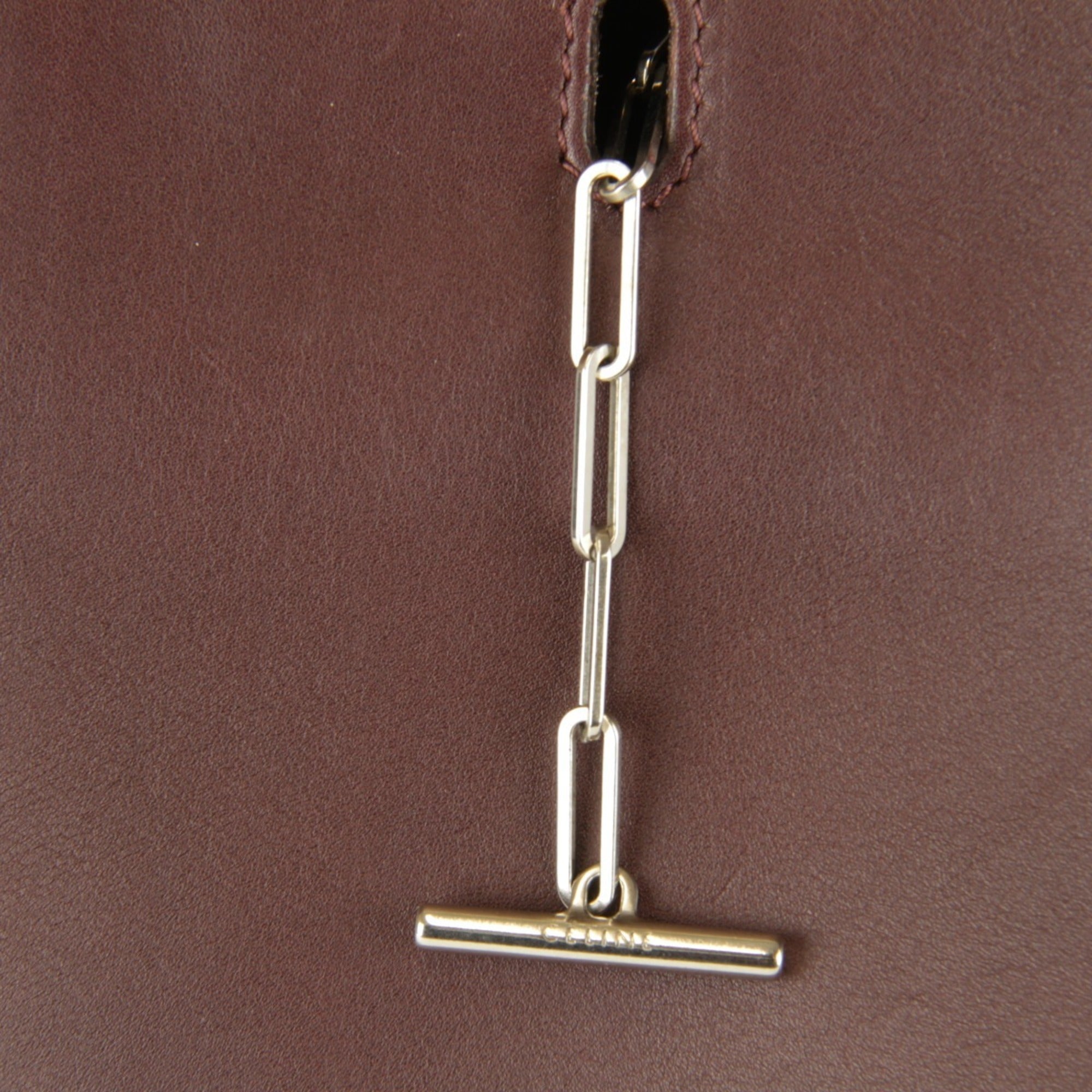 Celine Bordeaux Wine Leather Shoulder Bag (Pre-Owned)