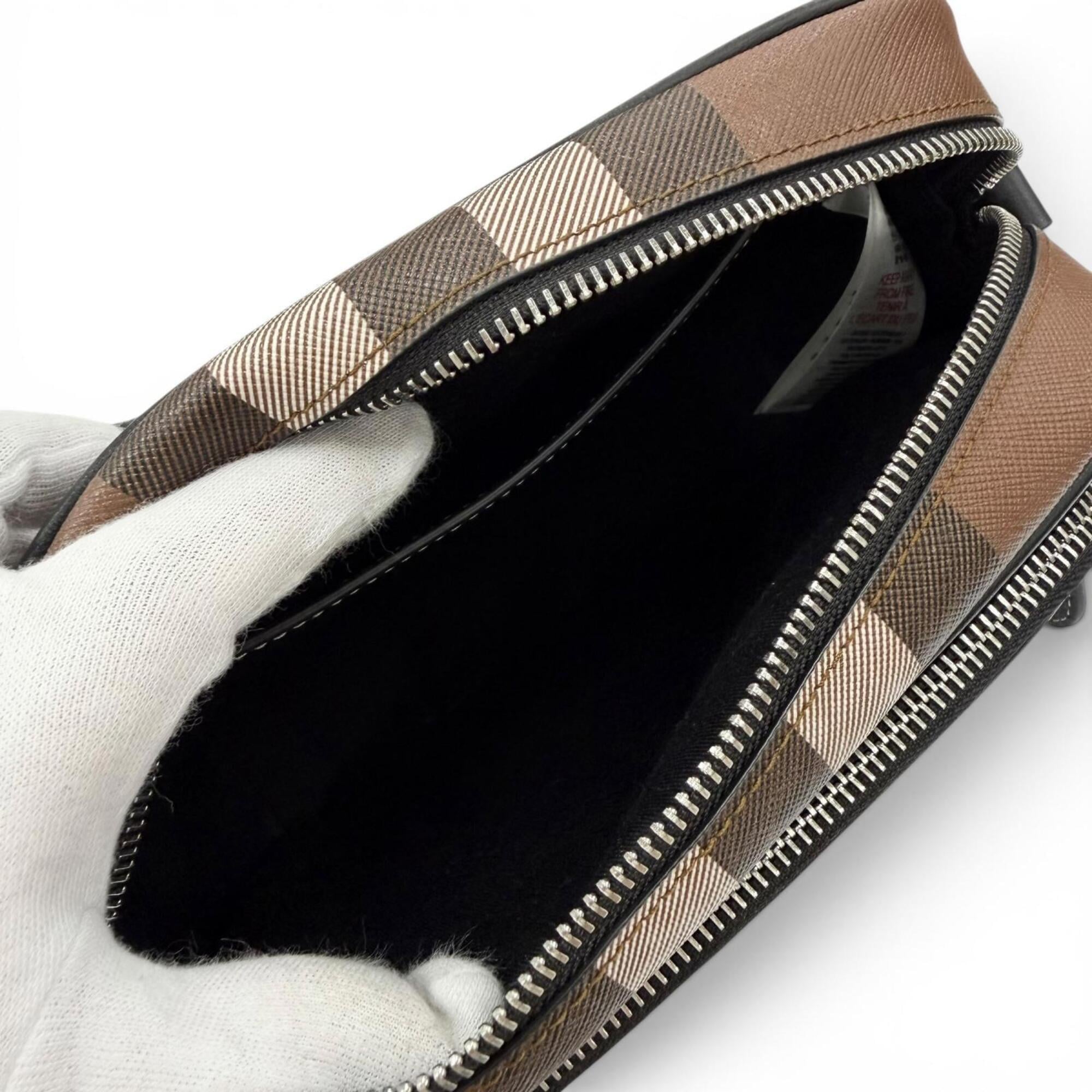 Burberry Brown Elastane Cotton Leather Polyester Shoulder Bag (Pre-Owned)