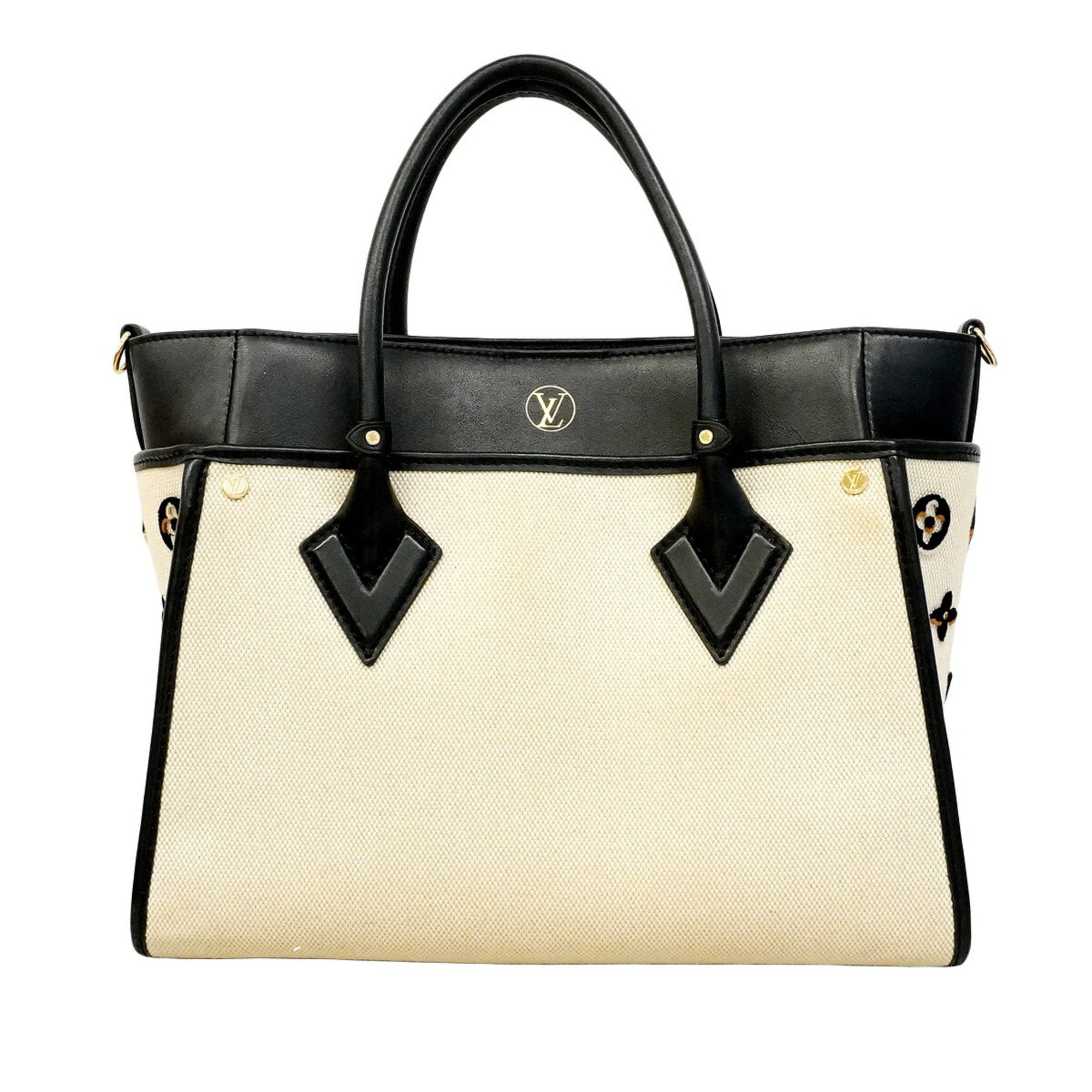 Louis Vuitton Black Off-White Handbag (Pre-Owned)