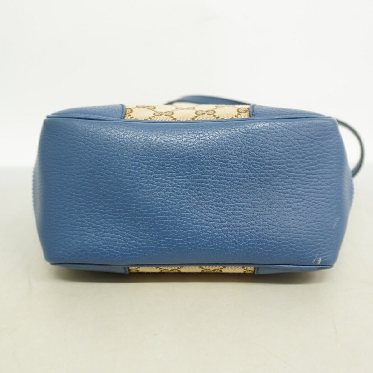 Gucci Beige Blue Canvas Handbag (Pre-Owned)