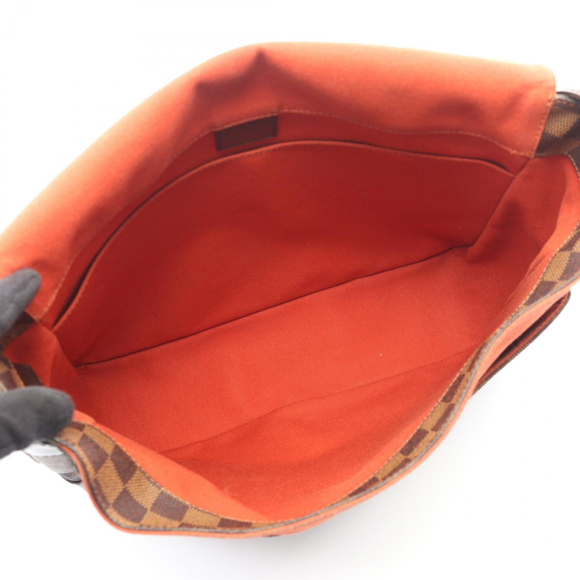 Louis Vuitton Brown Coated Canvas Leather Handbag Shoulder Bag (Pre-Owned)