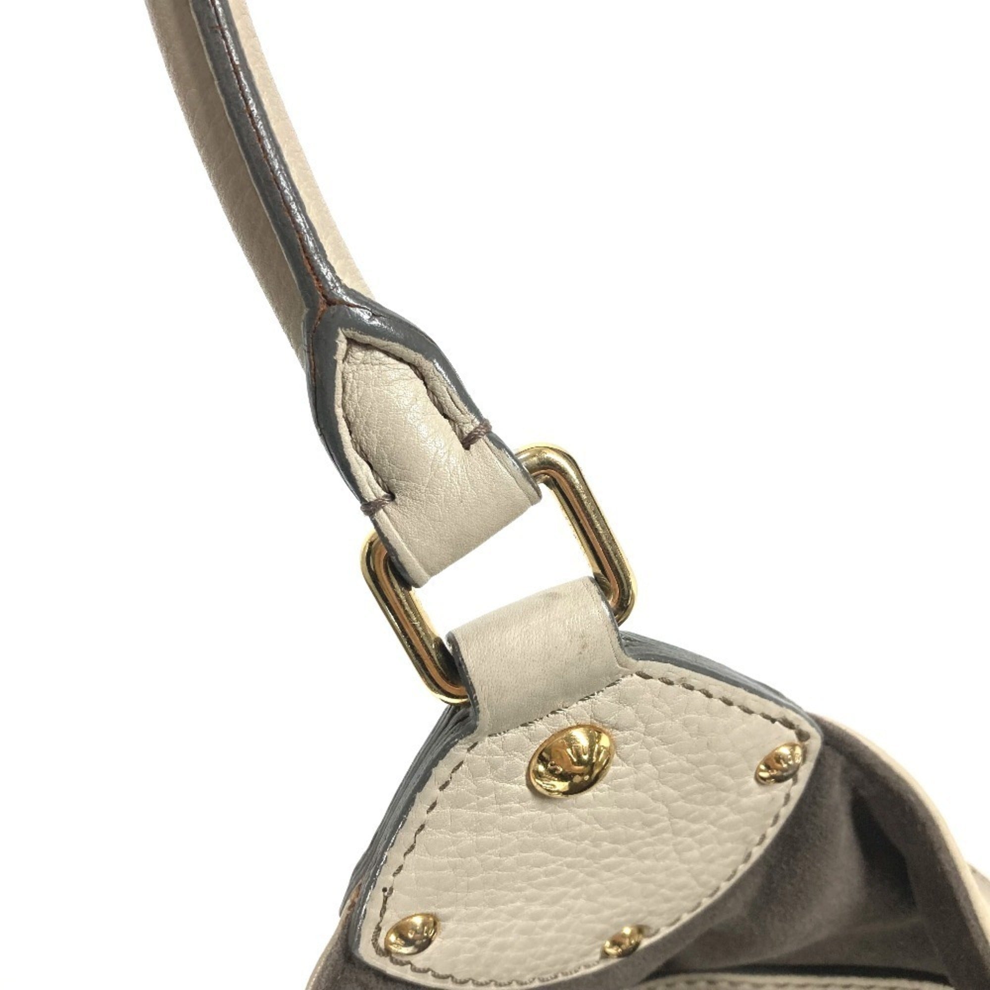 Louis Vuitton Mahina White Mahina Leather Handbag Shoulder Bag (Pre-Owned)