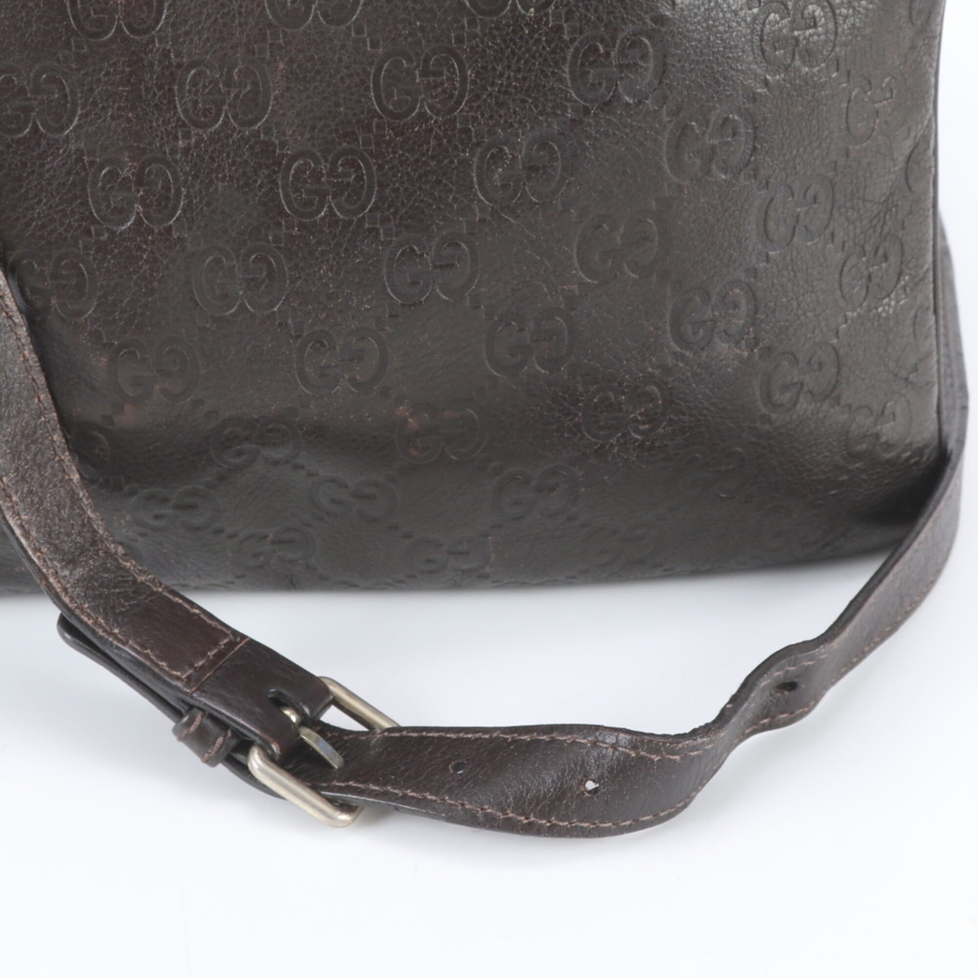 Gucci Brown Leather Messenger Bag Shoulder Bag Tote Bag (Pre-Owned)