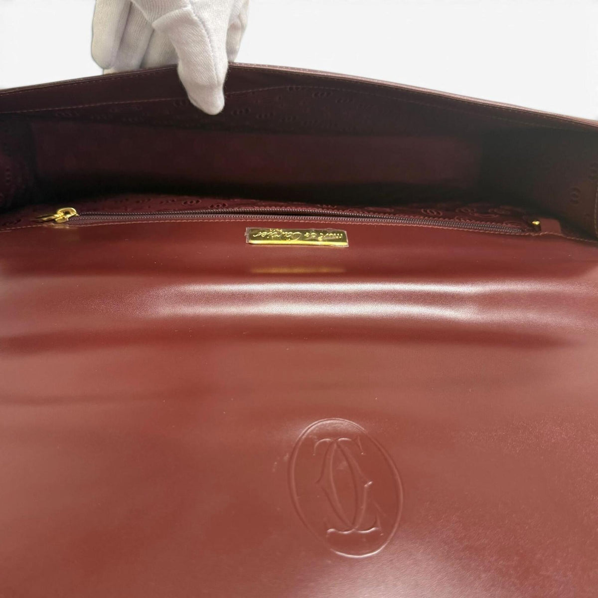 Cartier Bordeaux Leather Briefcase (Pre-Owned)