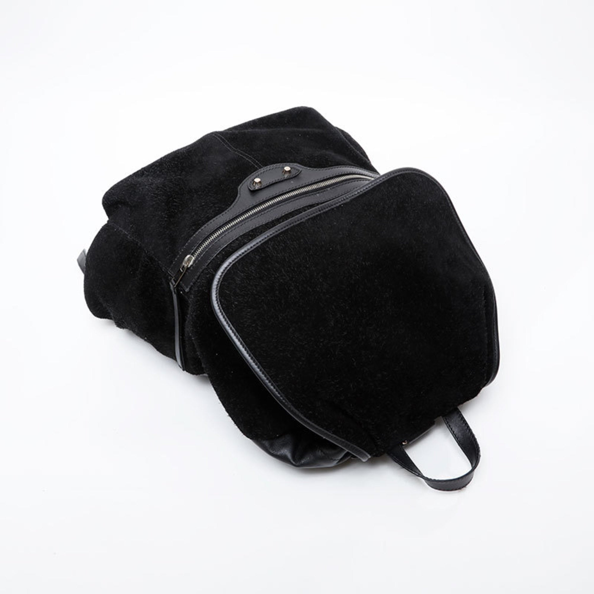 Balenciaga Black Leather Suede Backpack (Pre-Owned)