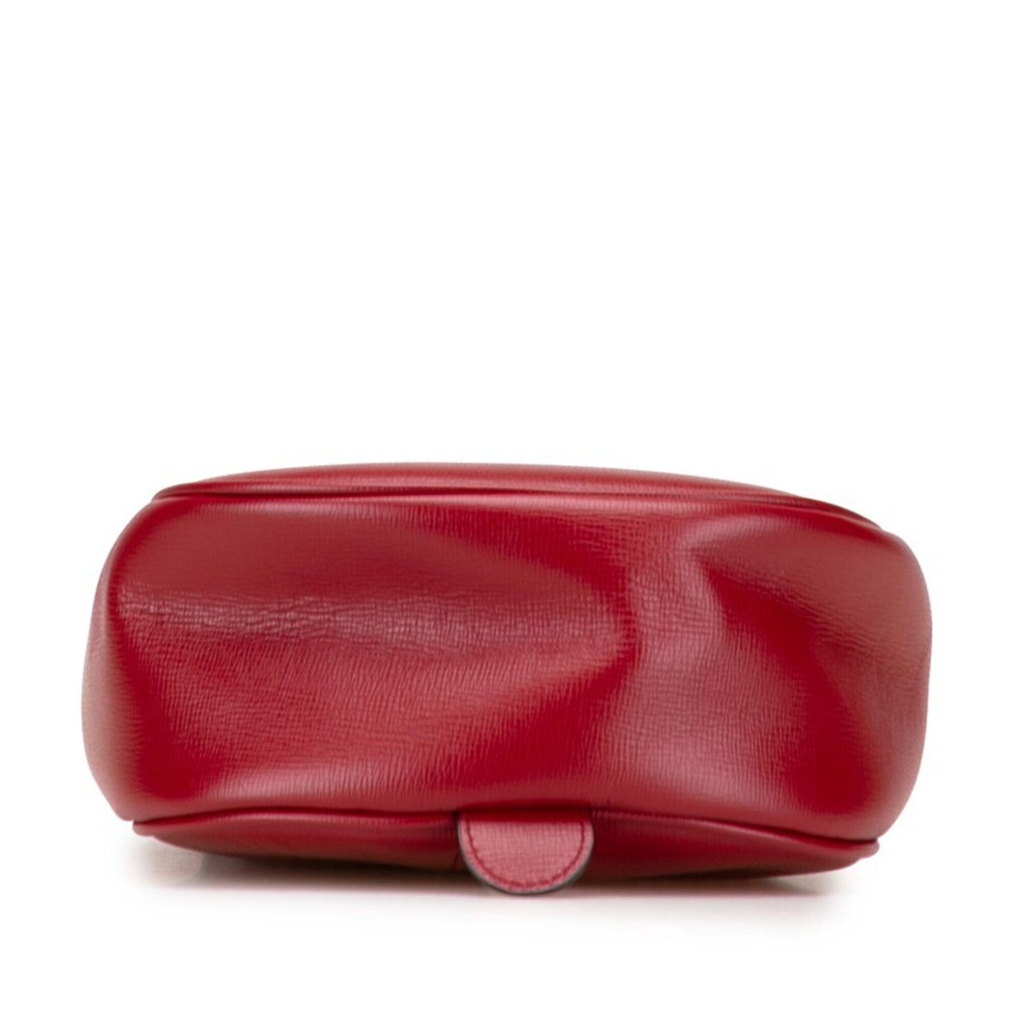 Gucci Red Color Leather Clutch Bag (Pre-Owned)