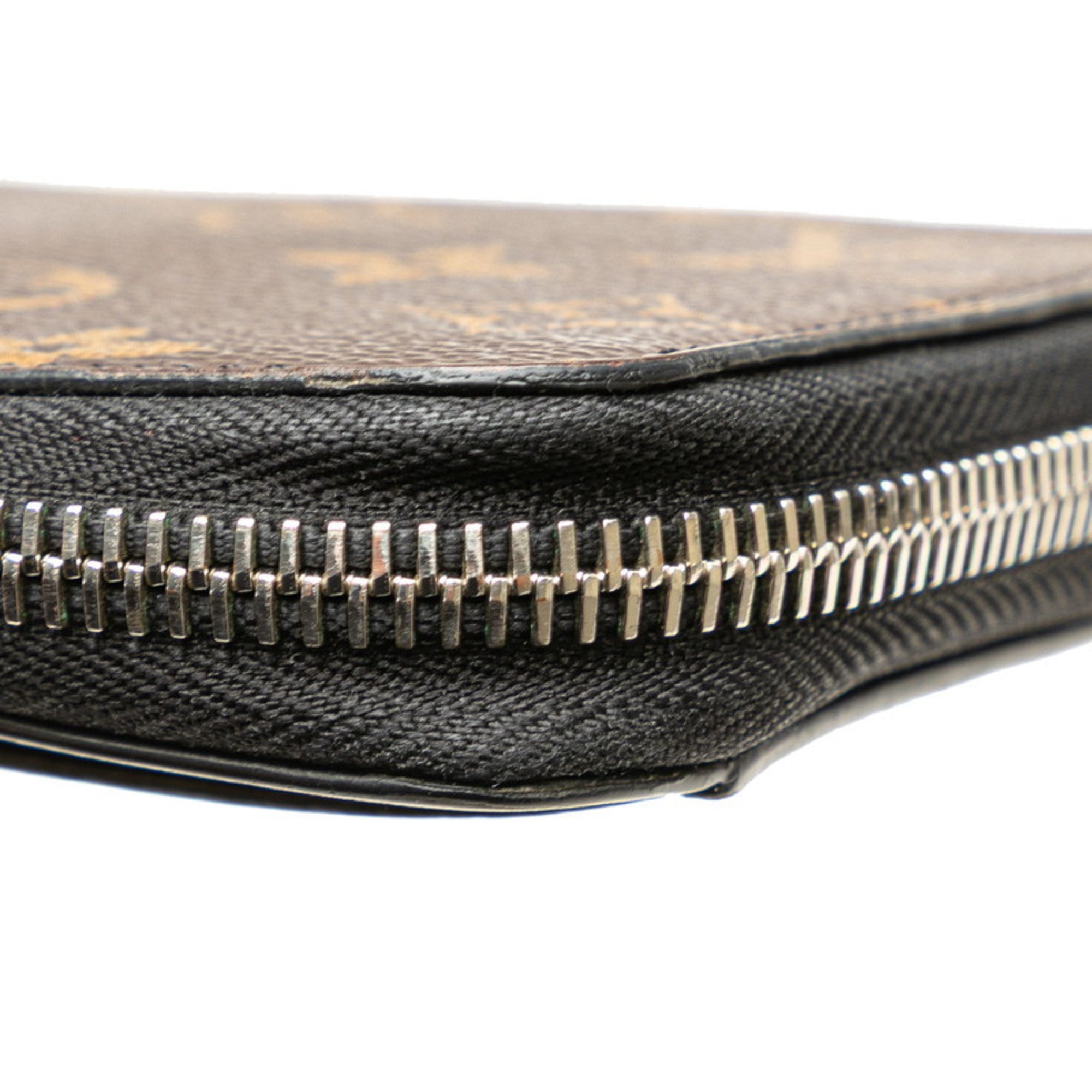 Louis Vuitton Monogram Macassar Black Brown Monogram Macassar Leather Coin Purse/Coin Case (Pre-Owned)