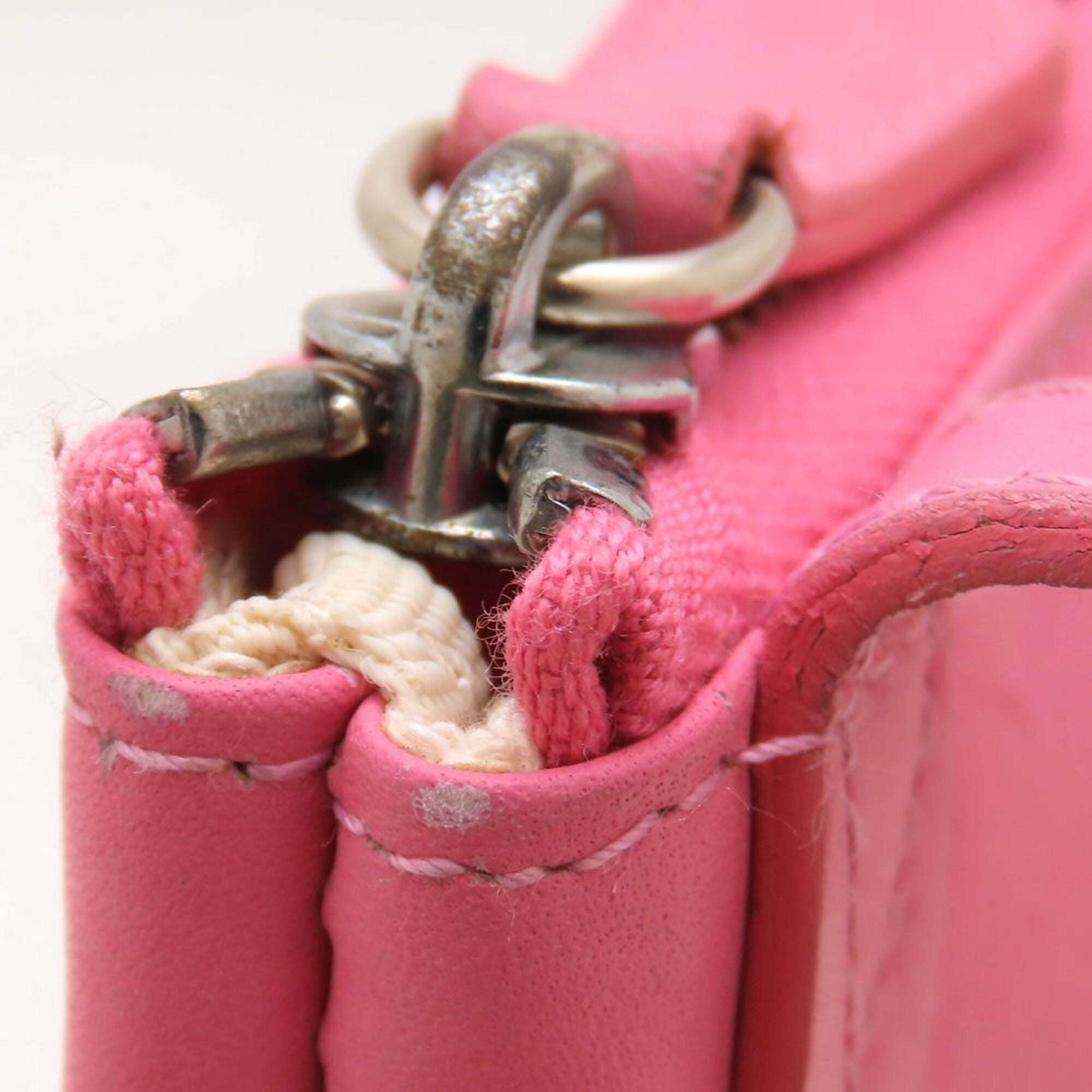Bvlgari Logomania Pink Canvas Leather Shoulder Bag (Pre-Owned)