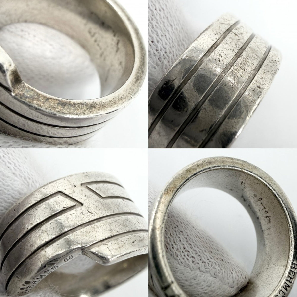 Hermes Silver 925 Band Ring (Pre-Owned)