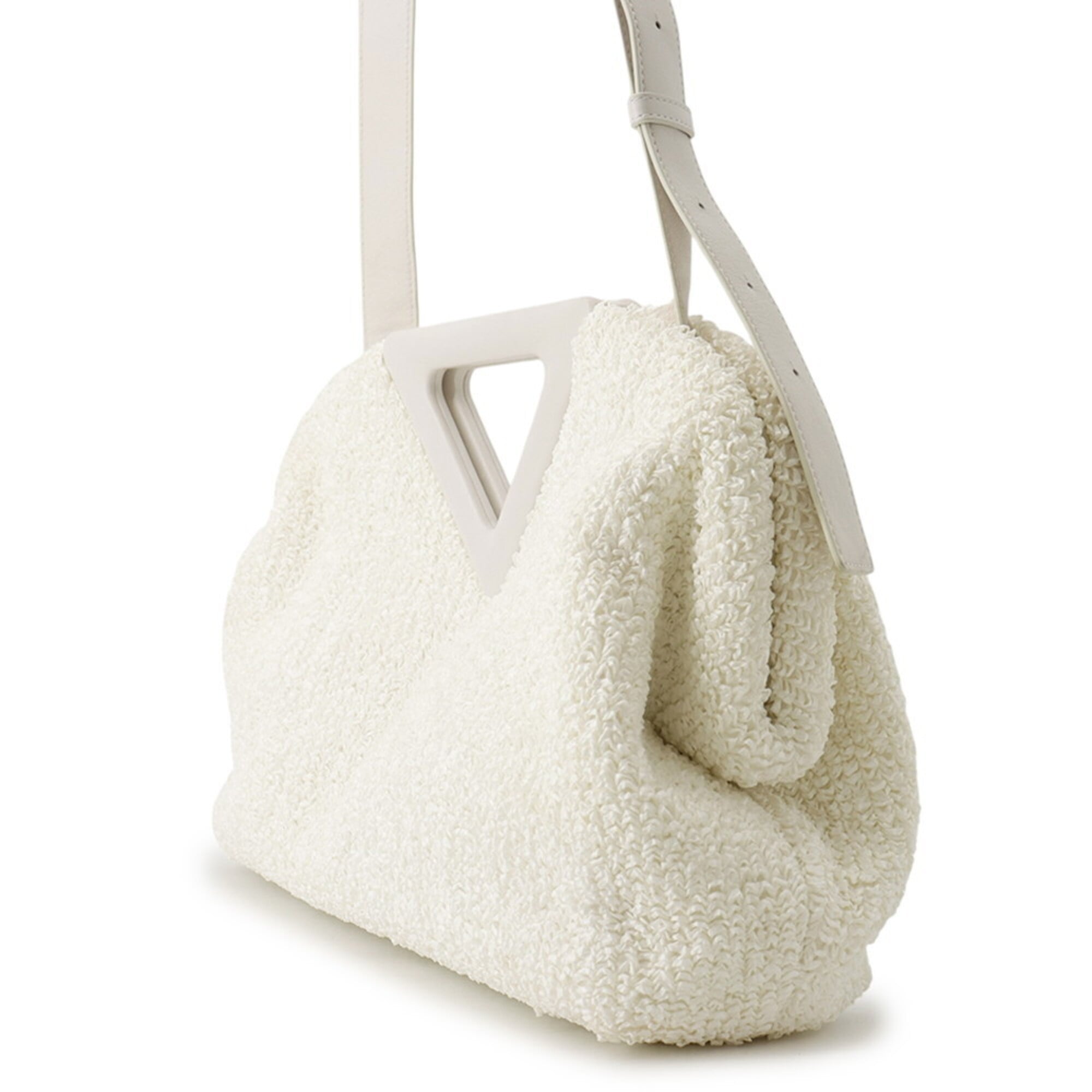 Bottega Veneta White Yellow Nylon Handbag Shoulder Bag (Pre-Owned)