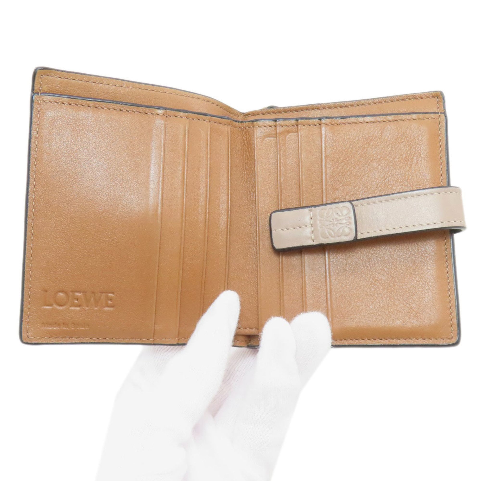 Loewe Brown Green Leather Wallet (Bi-Fold) (Pre-Owned)