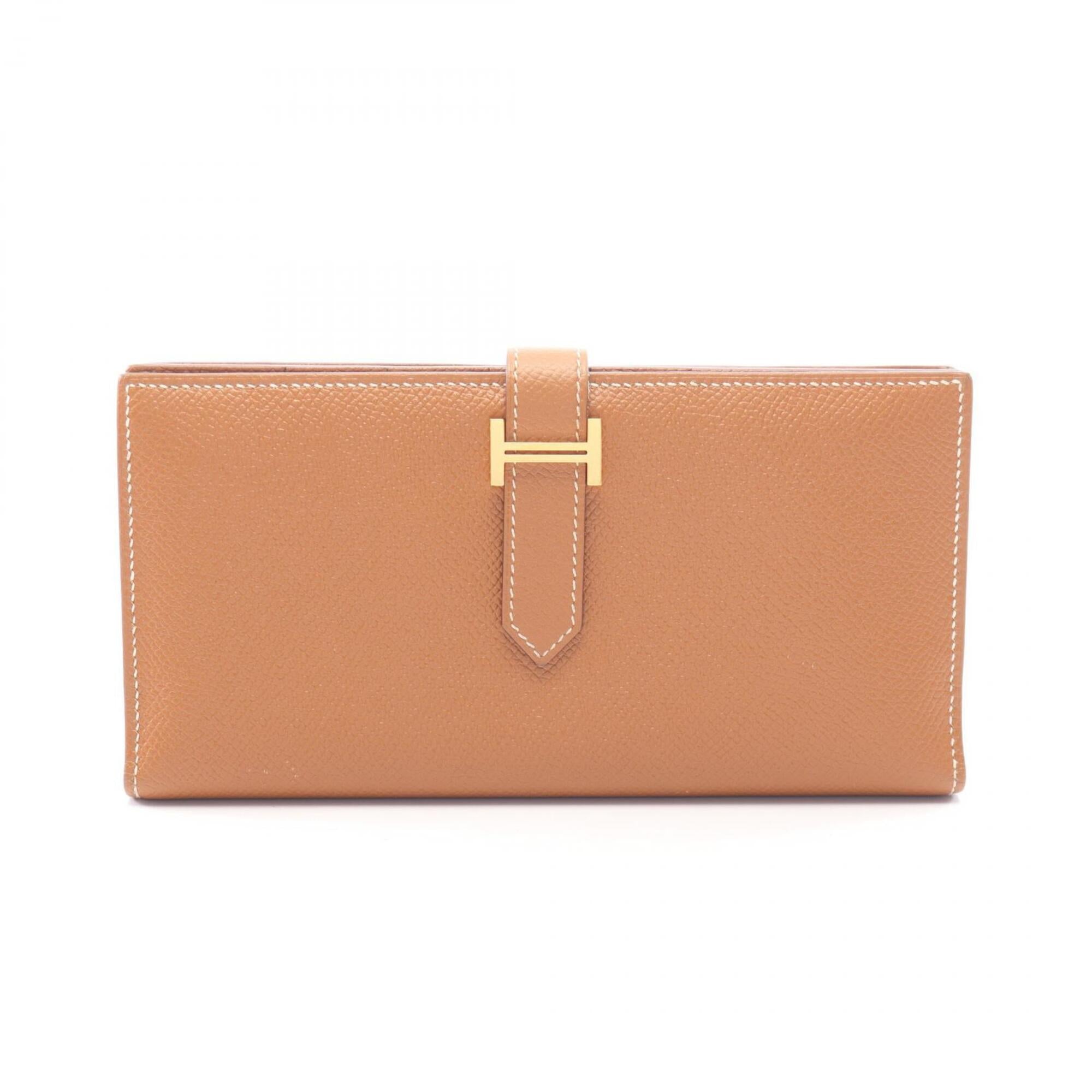 Hermes Brown Epsom Leather Long Wallet (Bi-Fold) (Pre-Owned)
