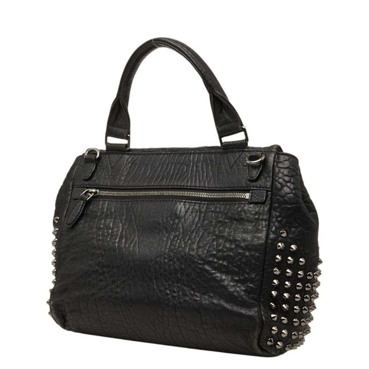Mcm Black Leather Handbag Shoulder Bag (Pre-Owned)