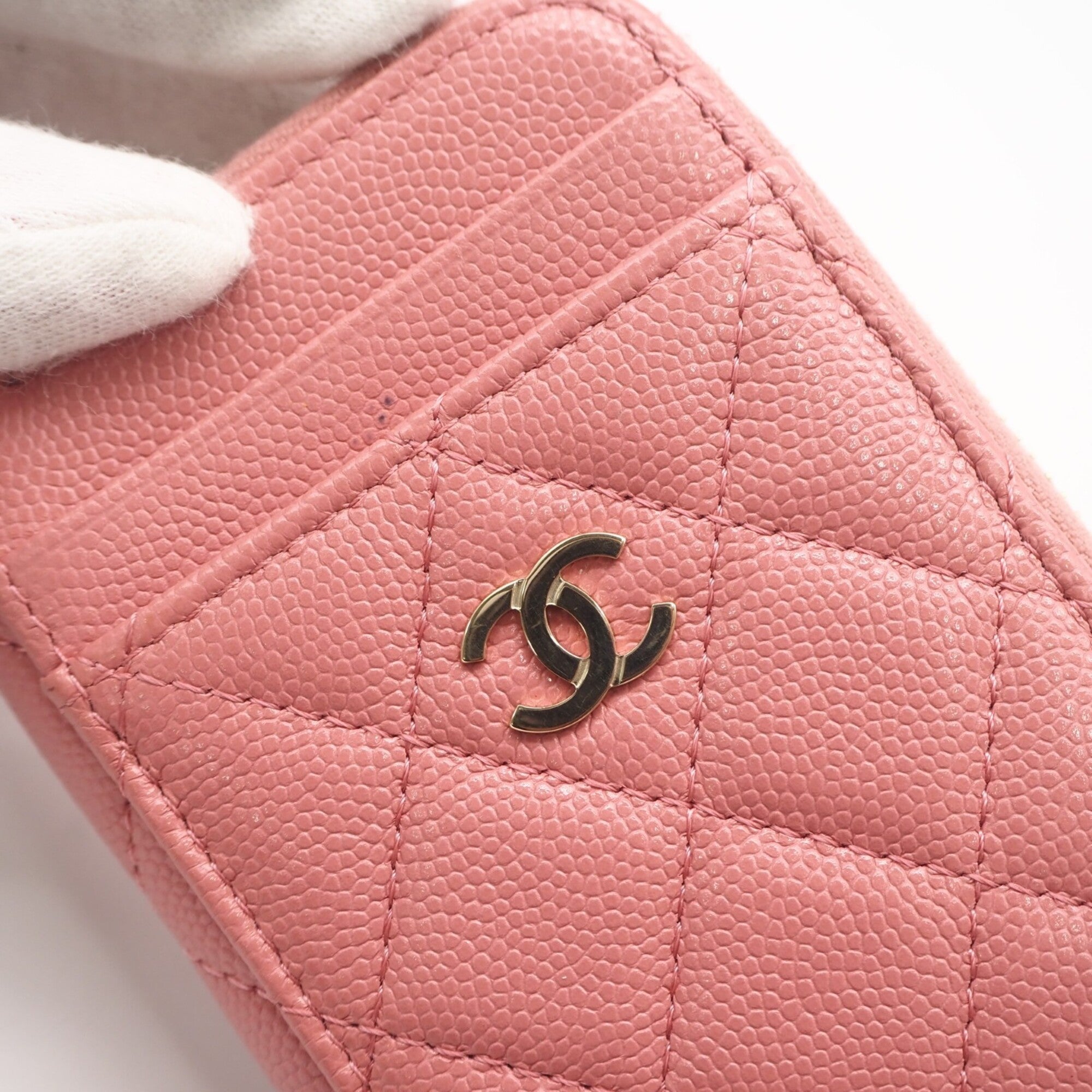 Chanel Matelasse Pink Grained Calfskin Coin Purse/Coin Case (Pre-Owned)