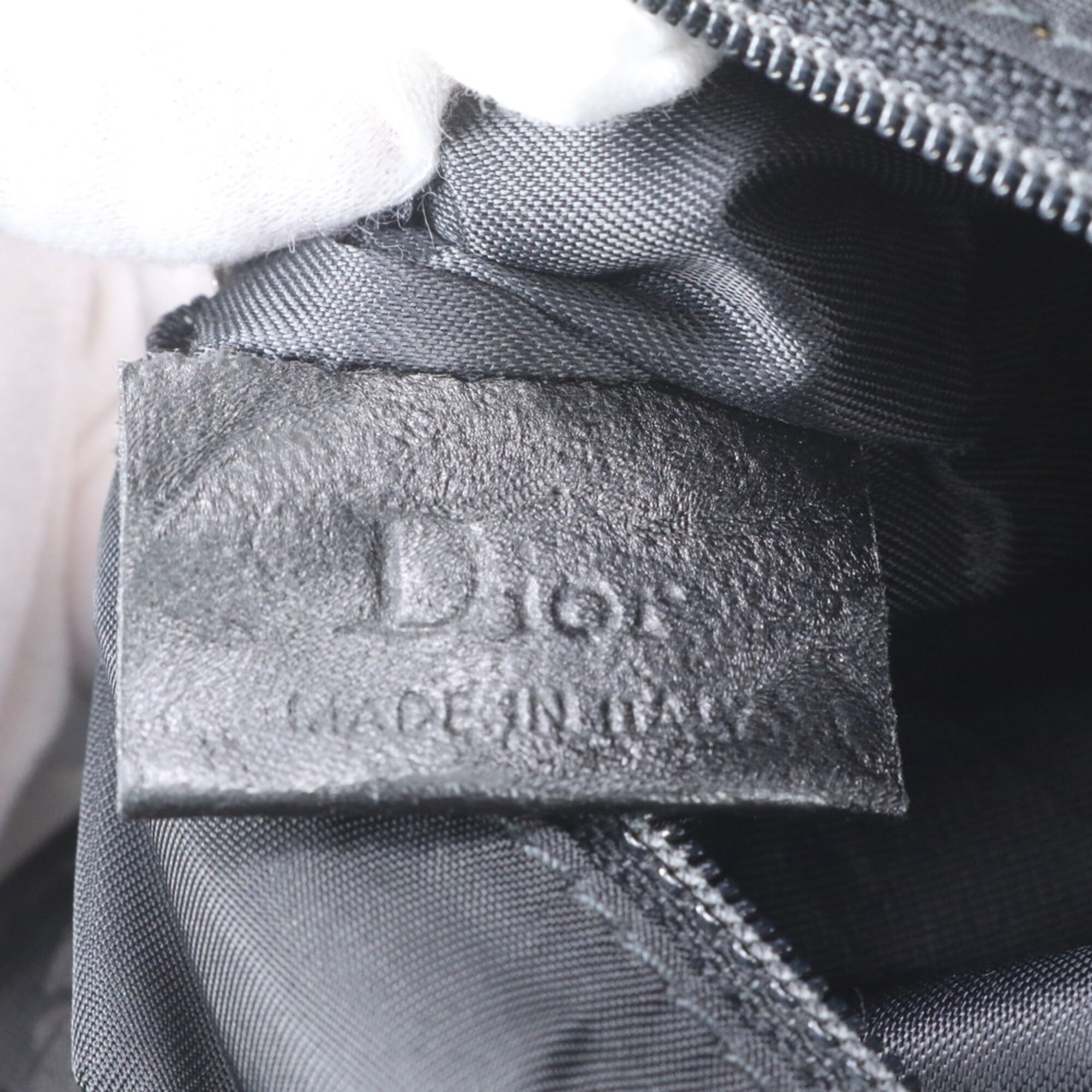 Christian Dior Black Leather Nylon Messenger Bag Shoulder Bag Tote Bag (Pre-Owned)