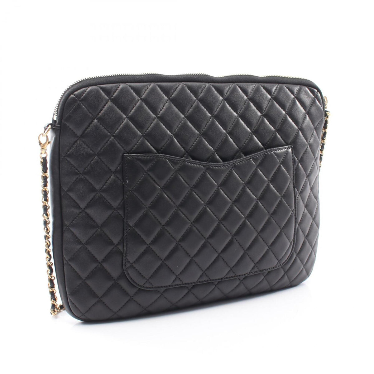 Chanel Black Leather Handbag Shoulder Bag (Pre-Owned)