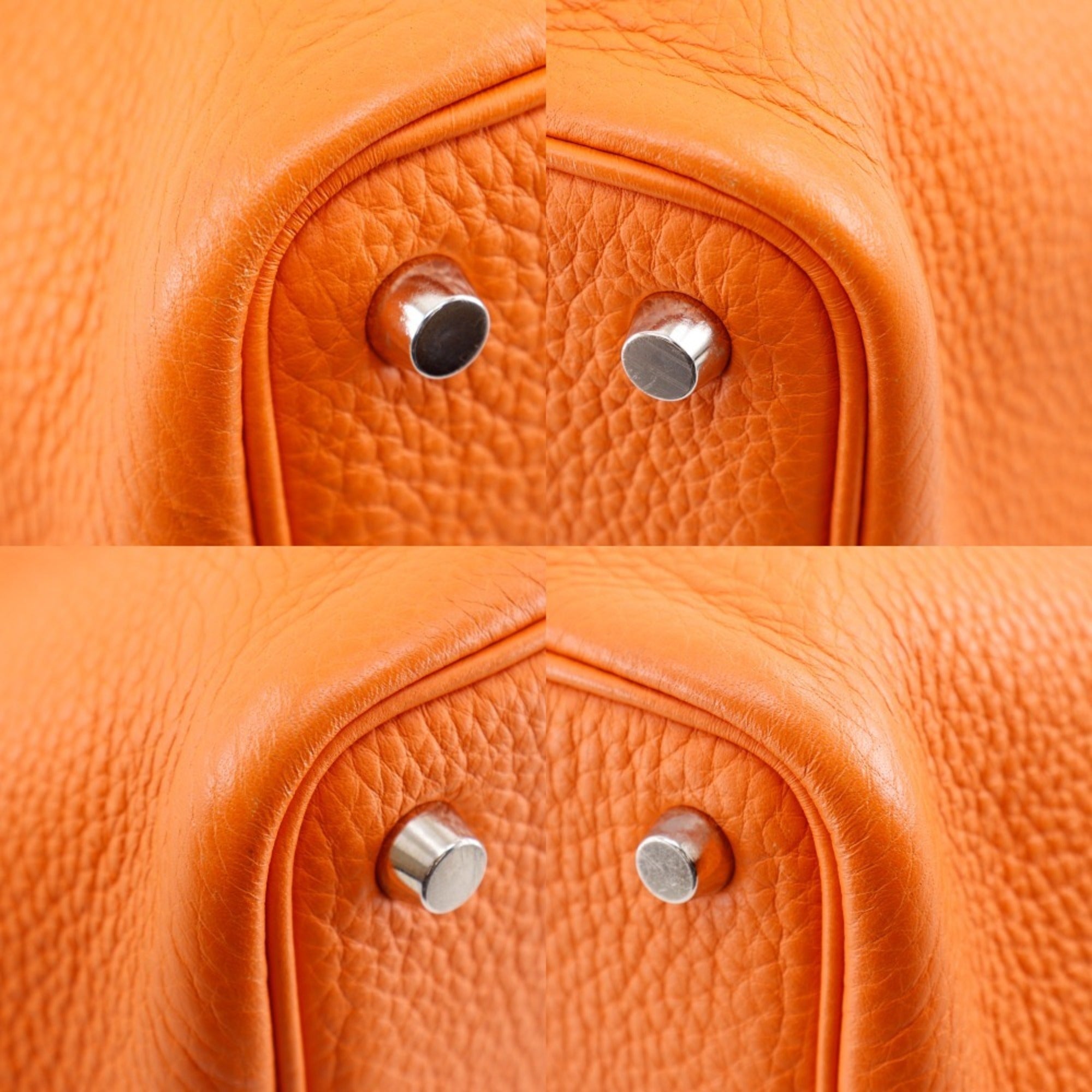 Hermes Orange Taurillon Clemence Leather Handbag (Pre-Owned)