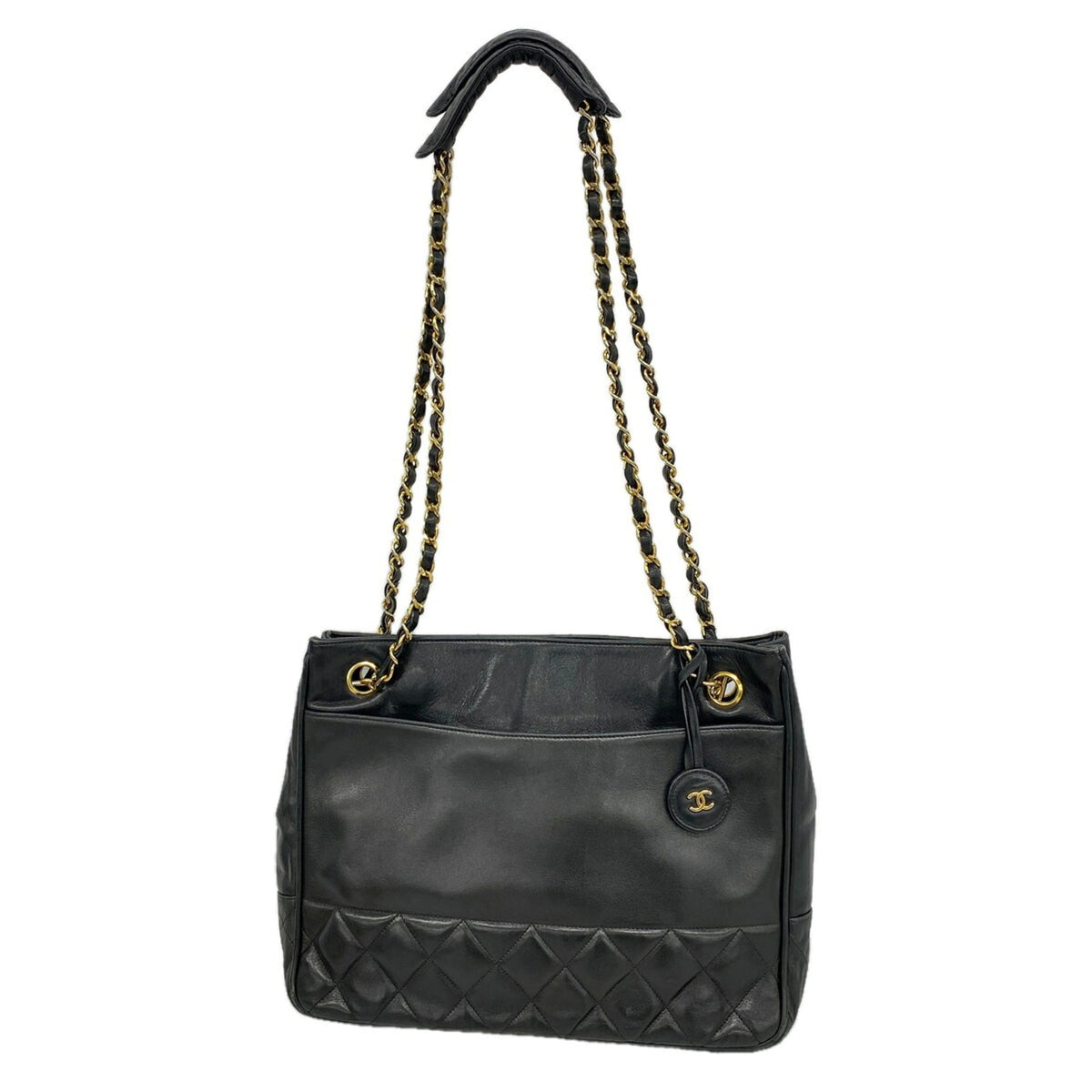 Chanel Black Leather Tote Bag (Pre-Owned)