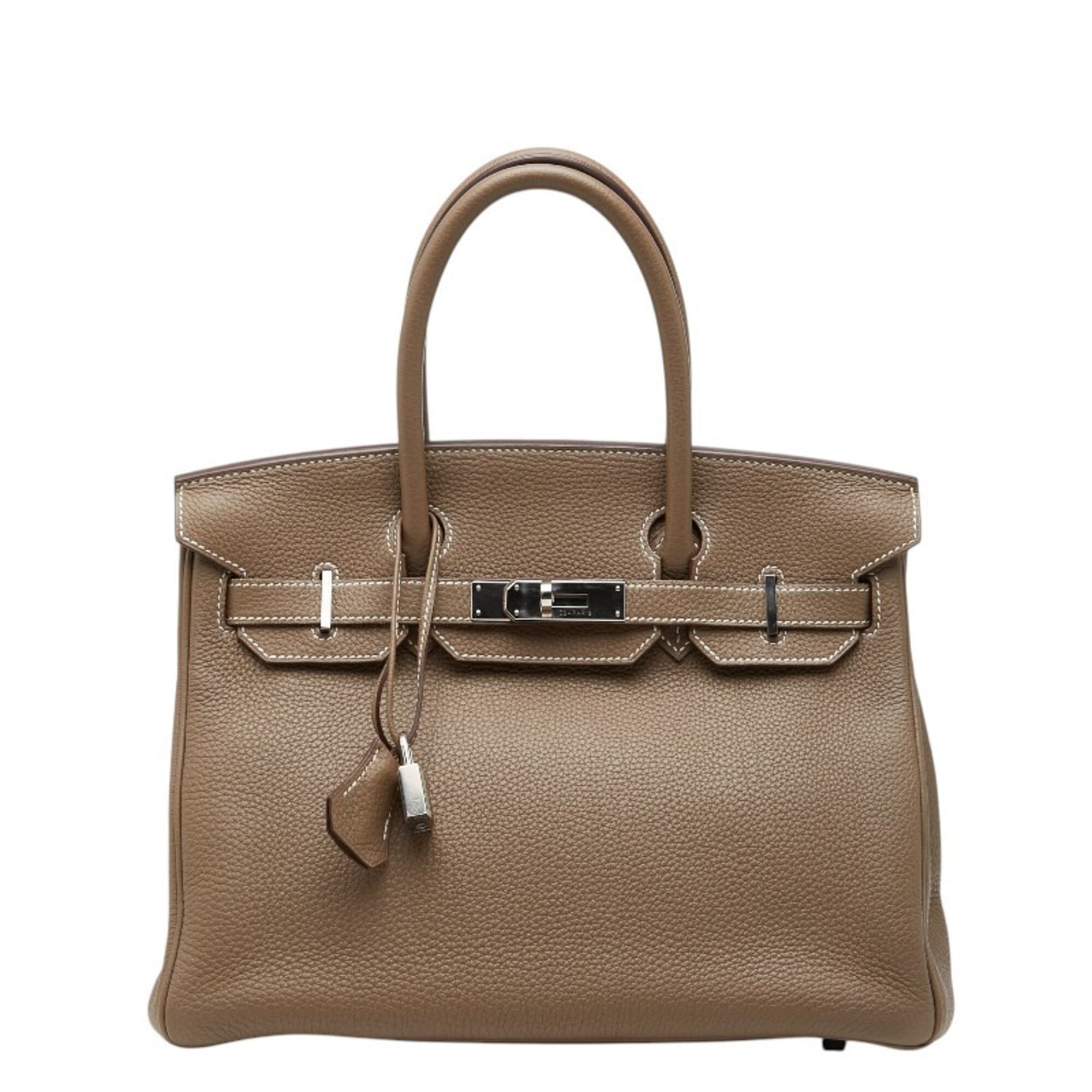 Hermes Etoupe Gray Togo Leather Handbag (Pre-Owned)