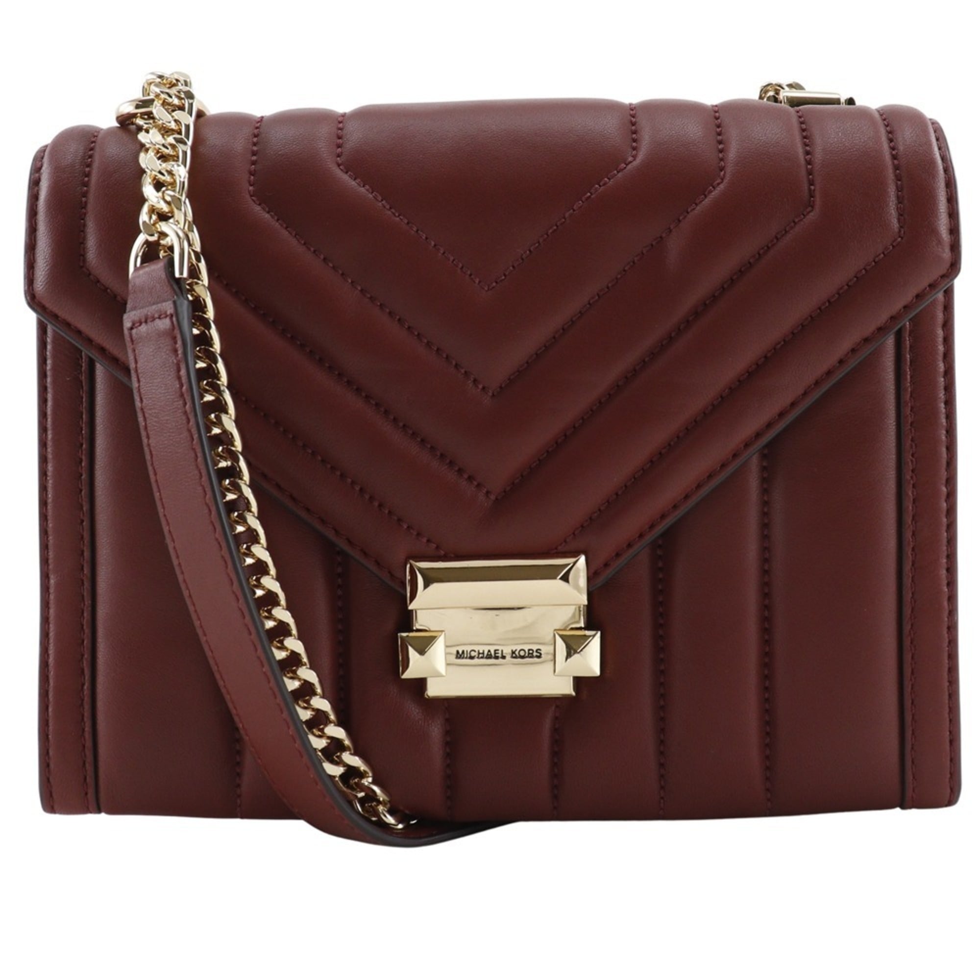 Michael Kors Red Color Leather Shoulder Bag (Pre-Owned)