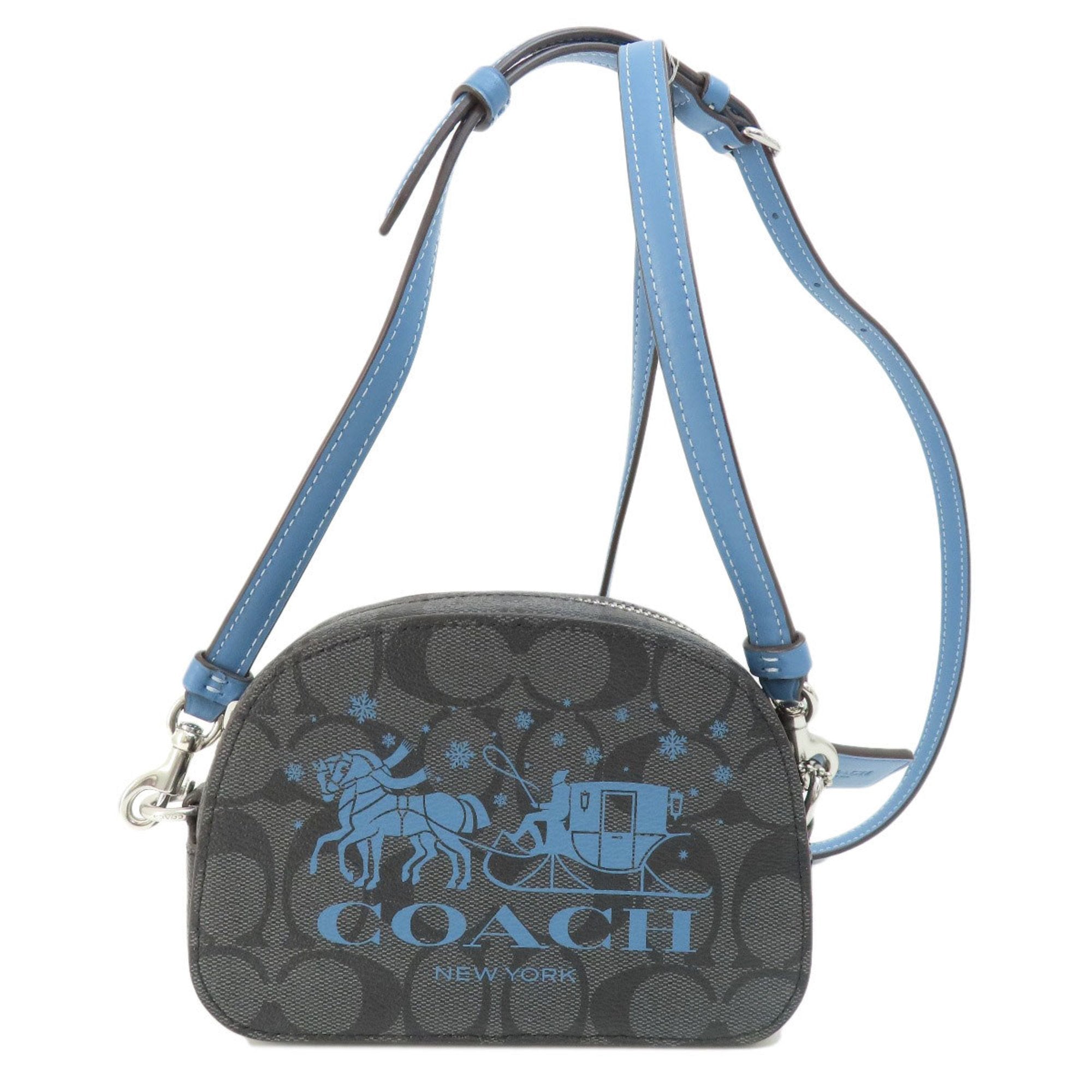 Coach Blue Gray Pvc Shoulder Bag (Pre-Owned)