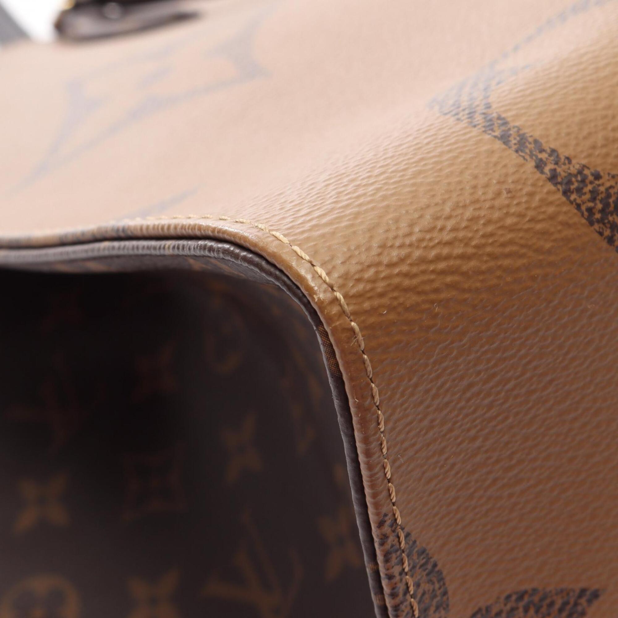 Louis Vuitton Brown Coated Canvas Leather Handbag Shoulder Bag (Pre-Owned)