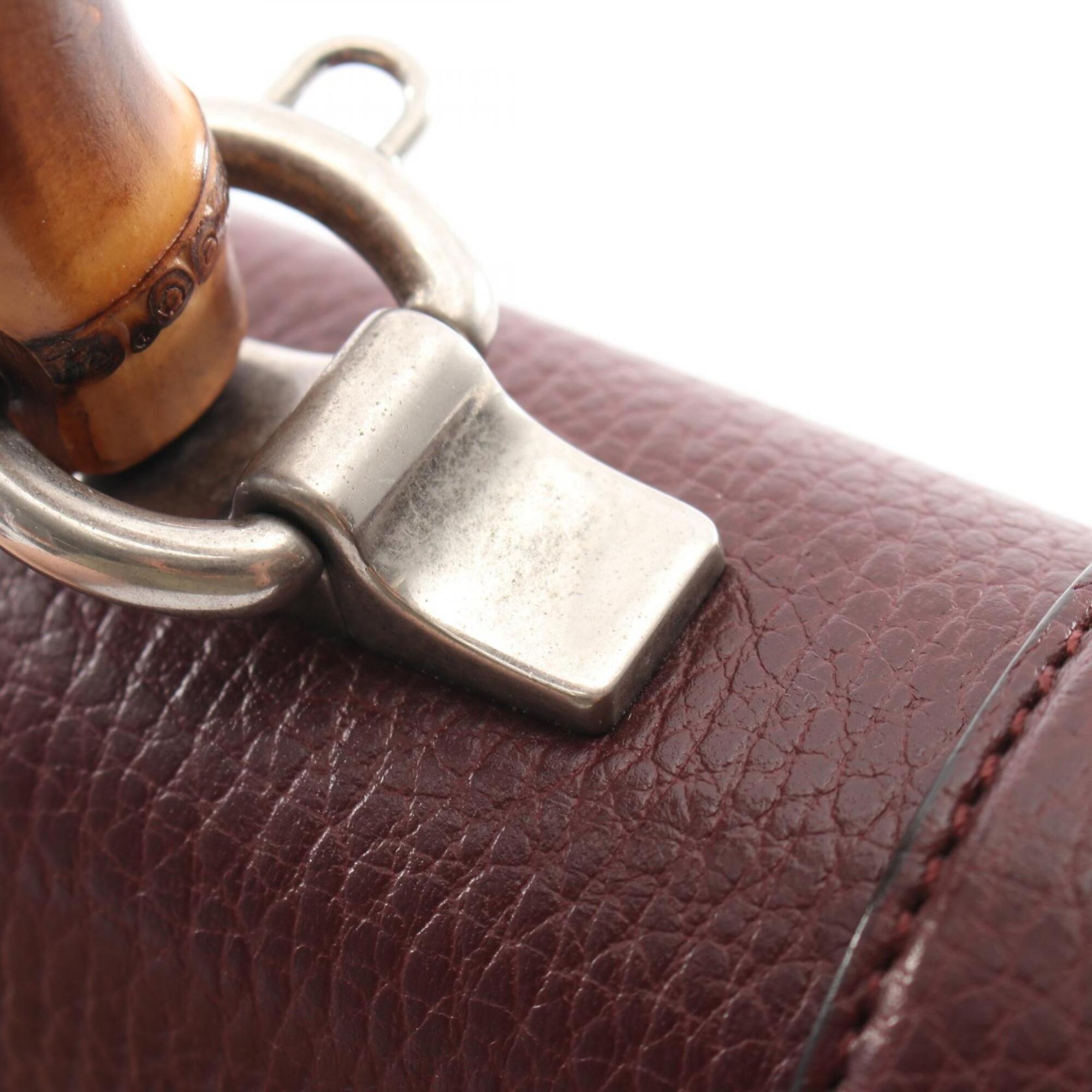Gucci Bordeaux Leather Handbag (Pre-Owned)
