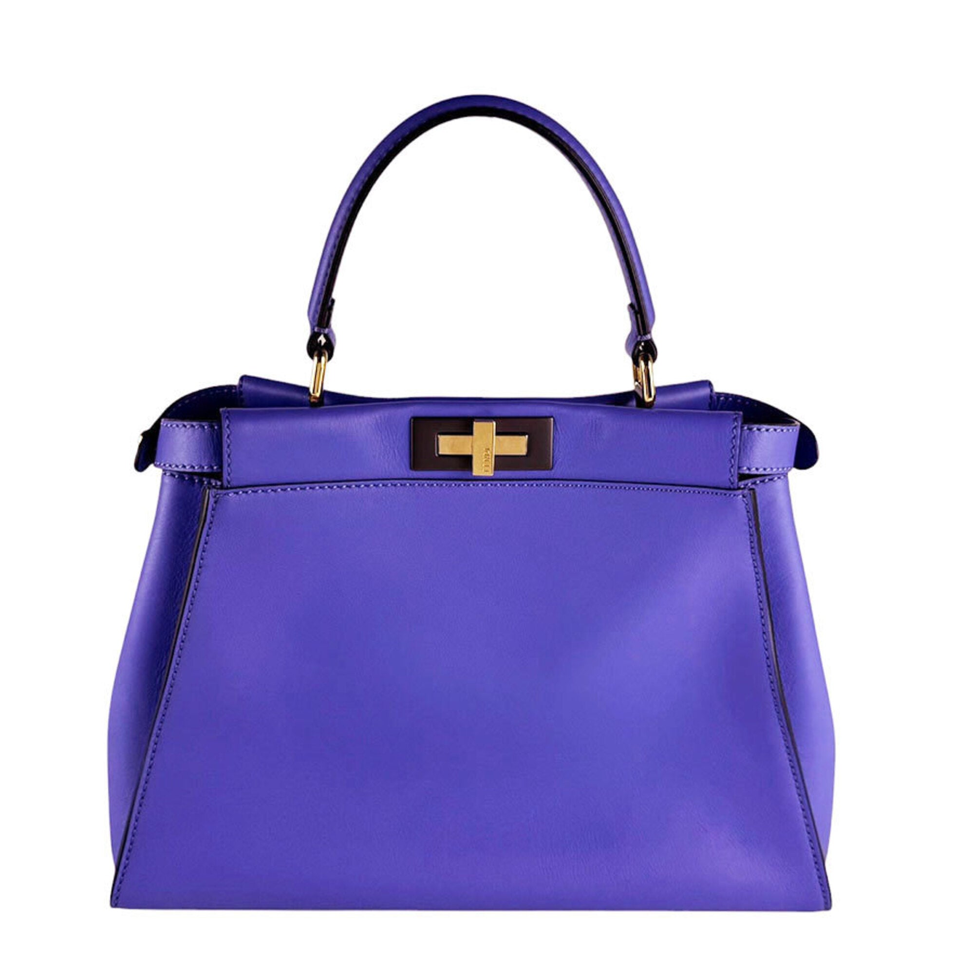 Fendi Purple Leather Handbag Shoulder Bag (Pre-Owned)