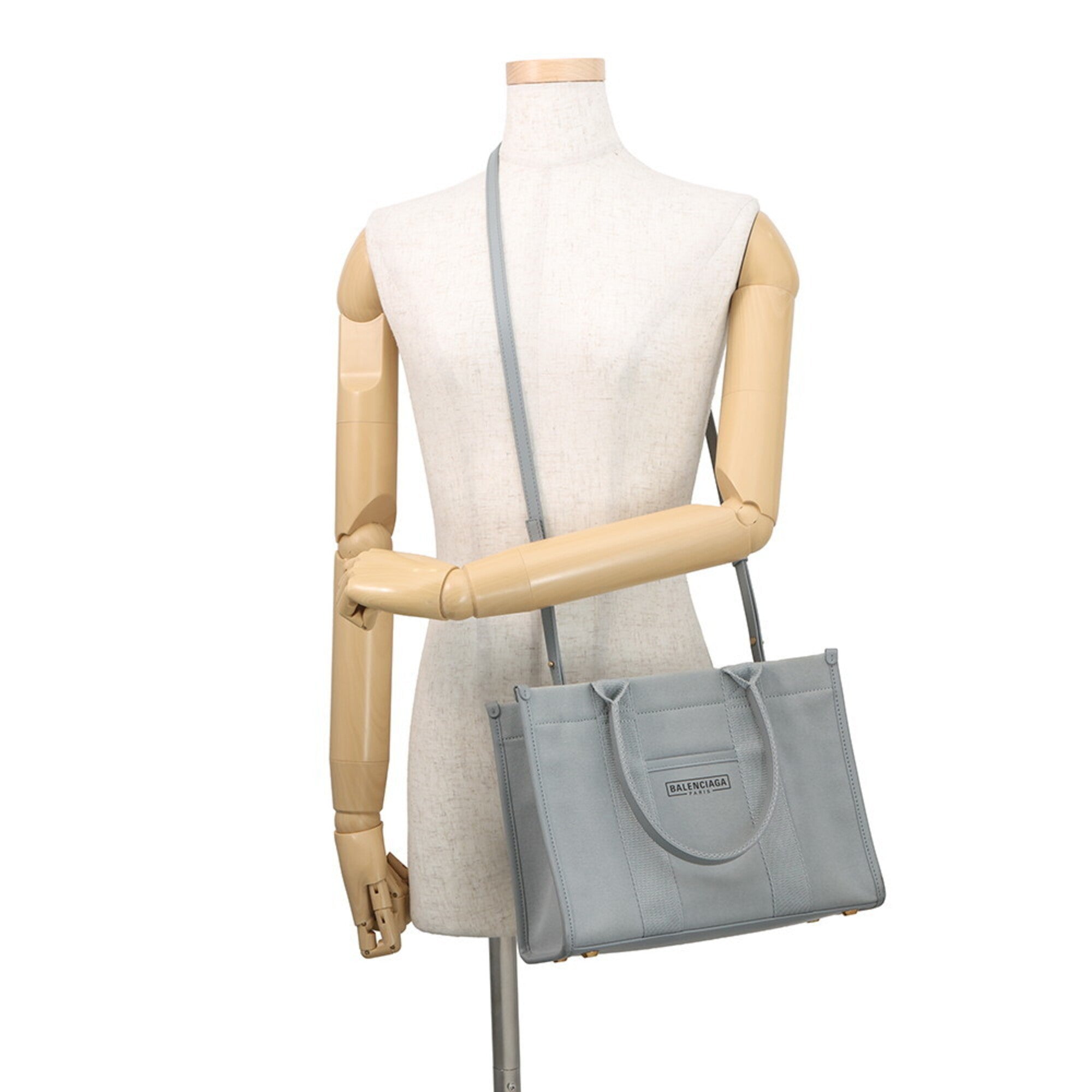 Balenciaga Gray Canvas Handbag Tote Bag (Pre-Owned)