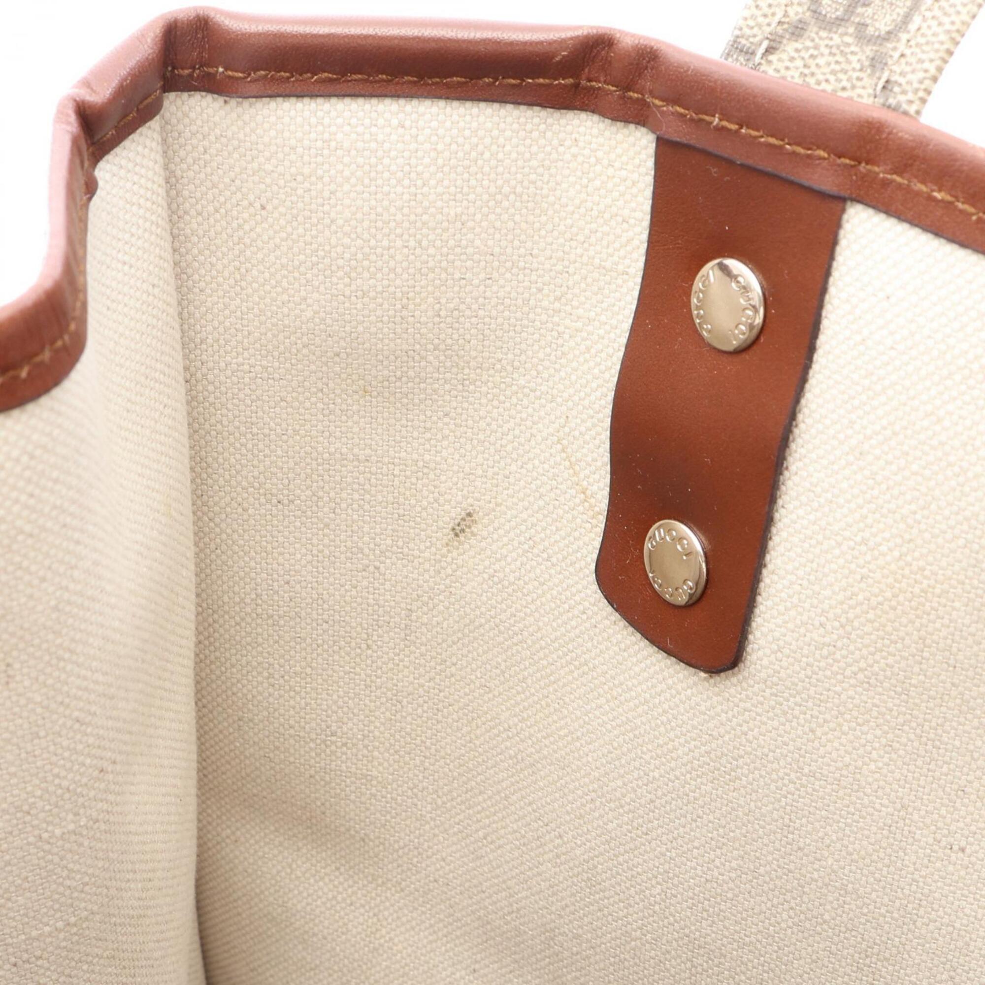 Gucci Beige Brown Multi-Color Pvc Leather Handbag Tote Bag (Pre-Owned)