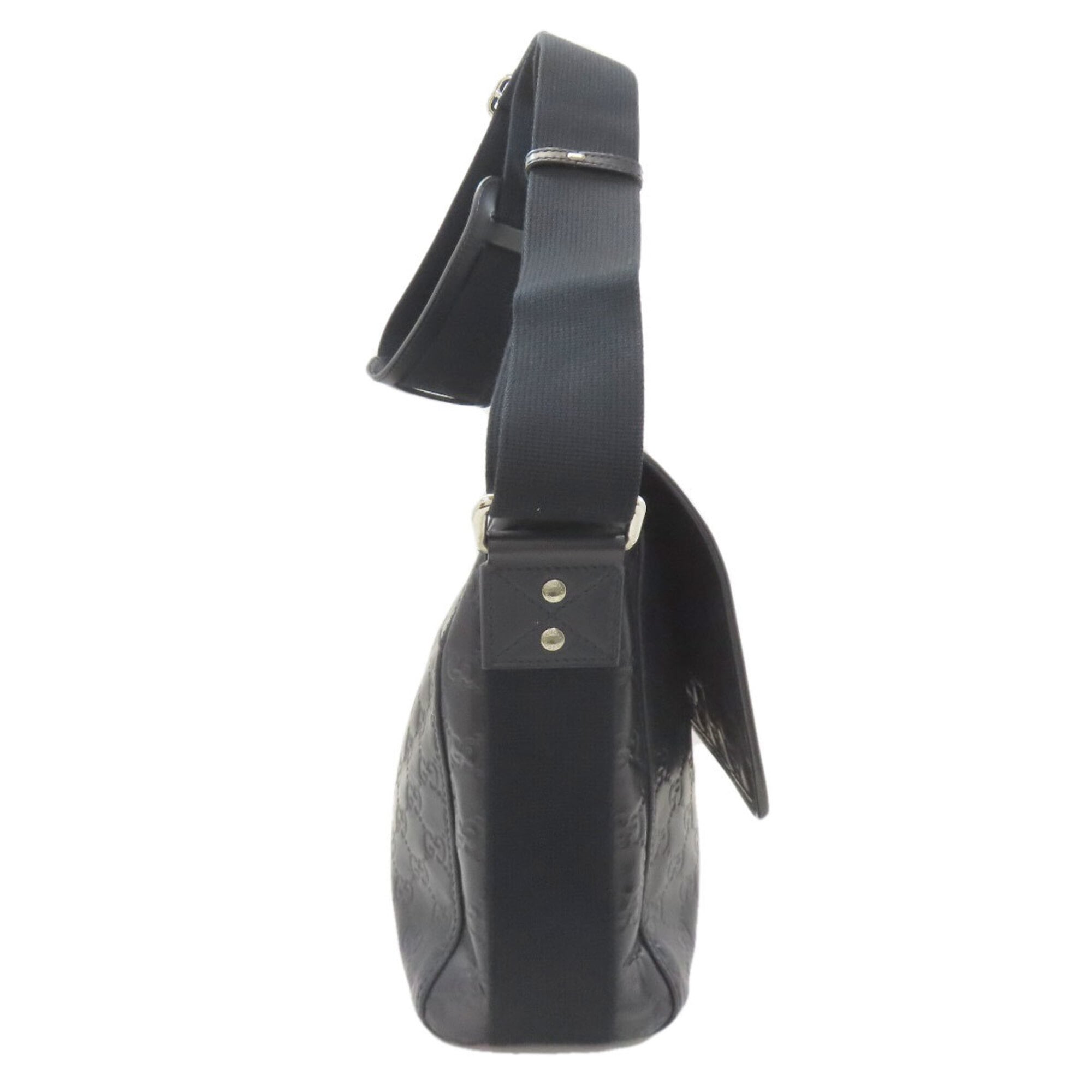 Gucci Dark Navy Leather Shoulder Bag (Pre-Owned)