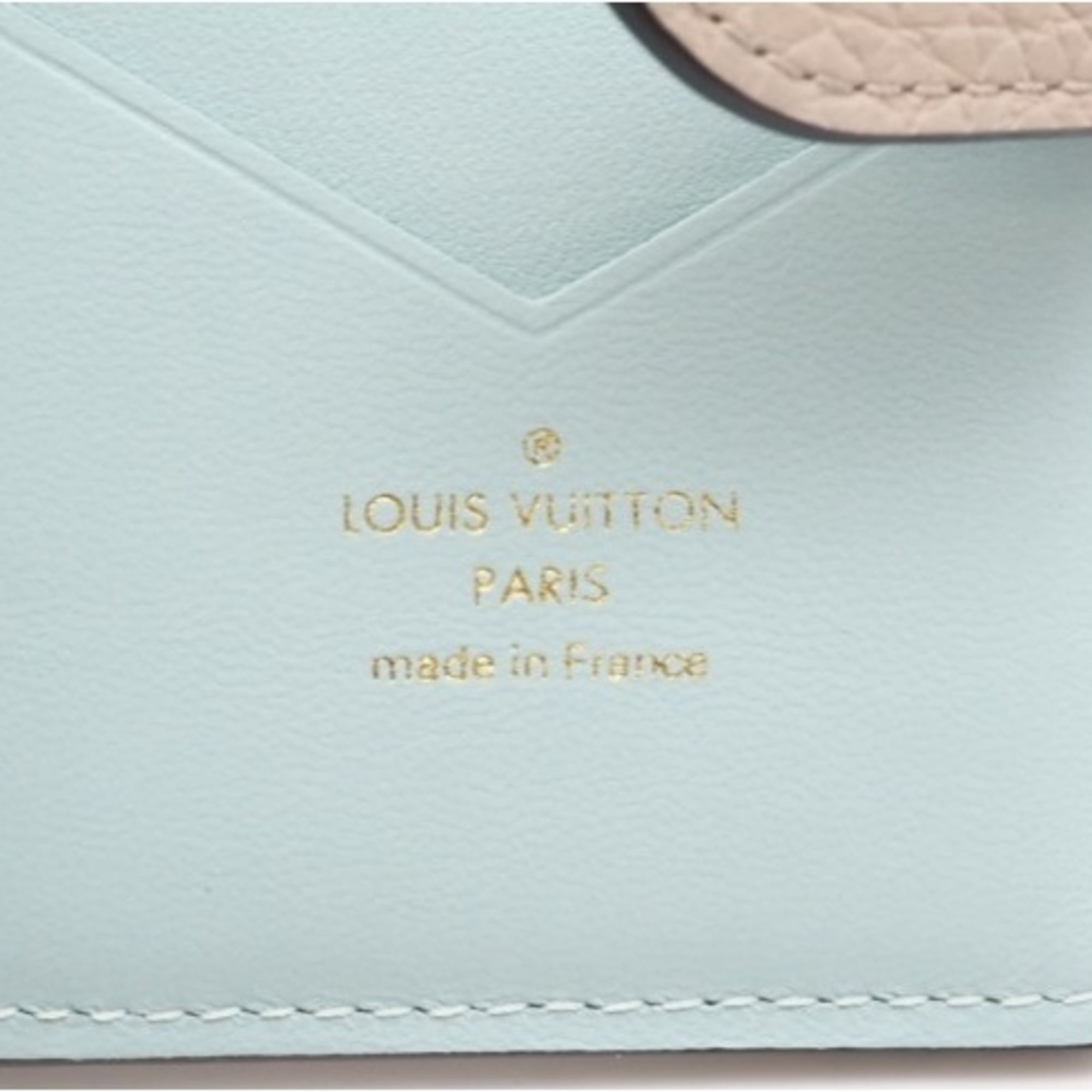 Louis Vuitton Taurillon Beige Blue Leather Wallet (Bi-Fold) (Pre-Owned)
