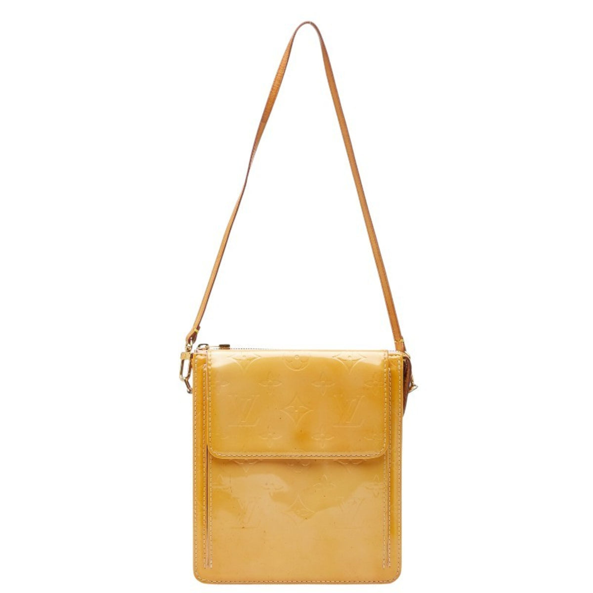 Louis Vuitton Vernis Yellow Leather Handbag Shoulder Bag (Pre-Owned)