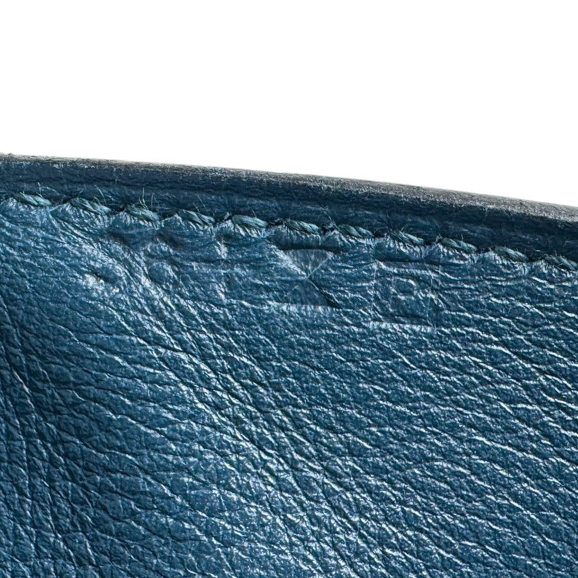 Hermes Blue Swift Leather Handbag Shoulder Bag (Pre-Owned)