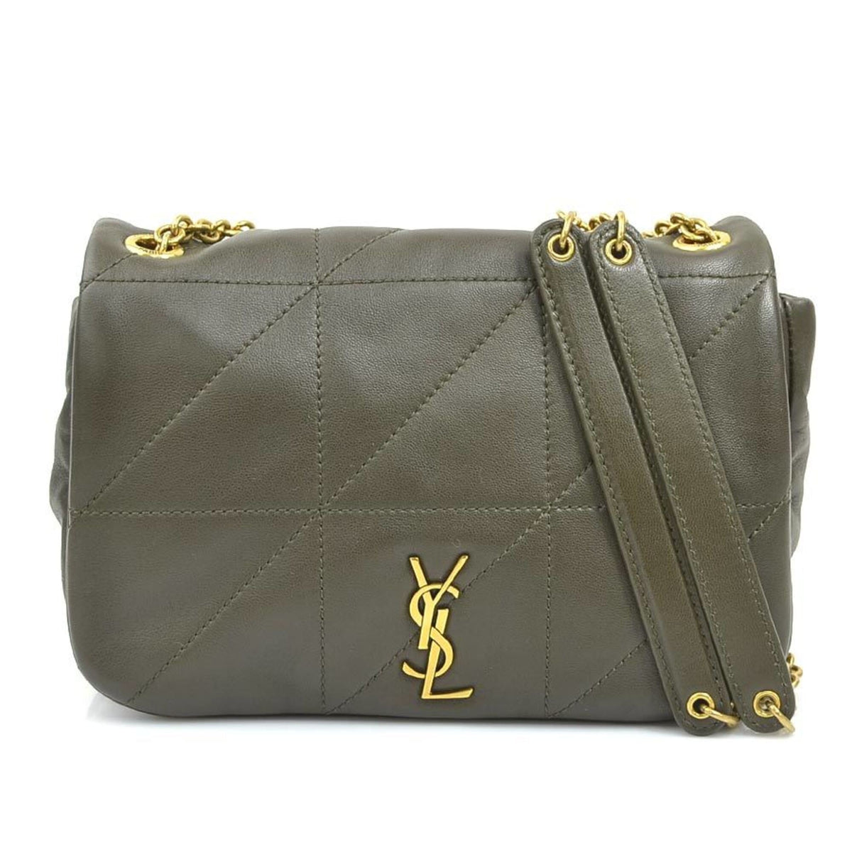 Saint Laurent Khaki Brown Leather Shoulder Bag (Pre-Owned)