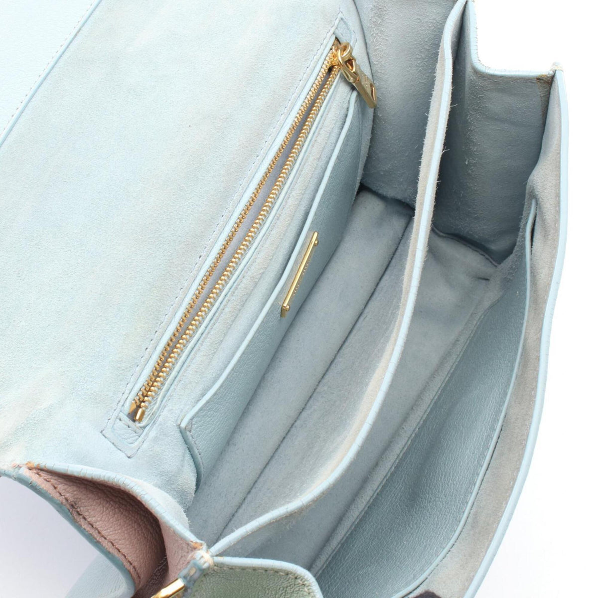 Miu Miu Blue Green Pink Leather Handbag (Pre-Owned)