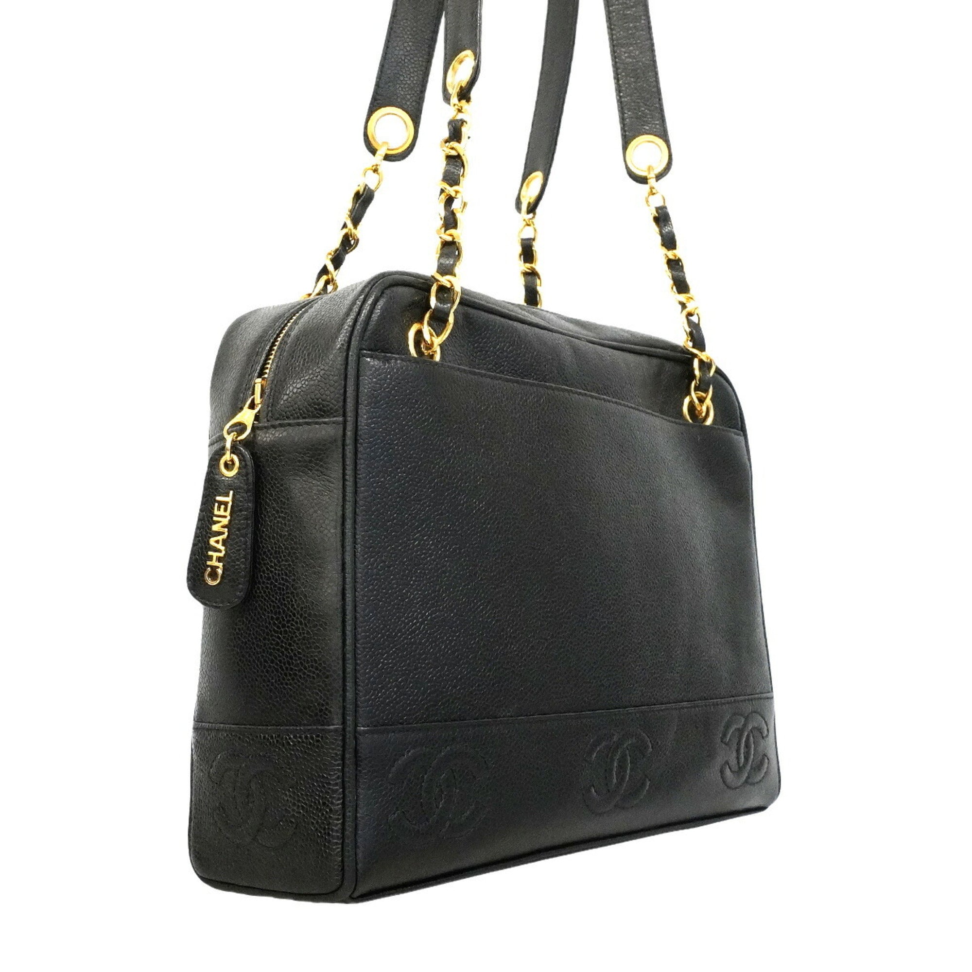 Chanel Black Grained Calfskin Tote Bag (Pre-Owned)