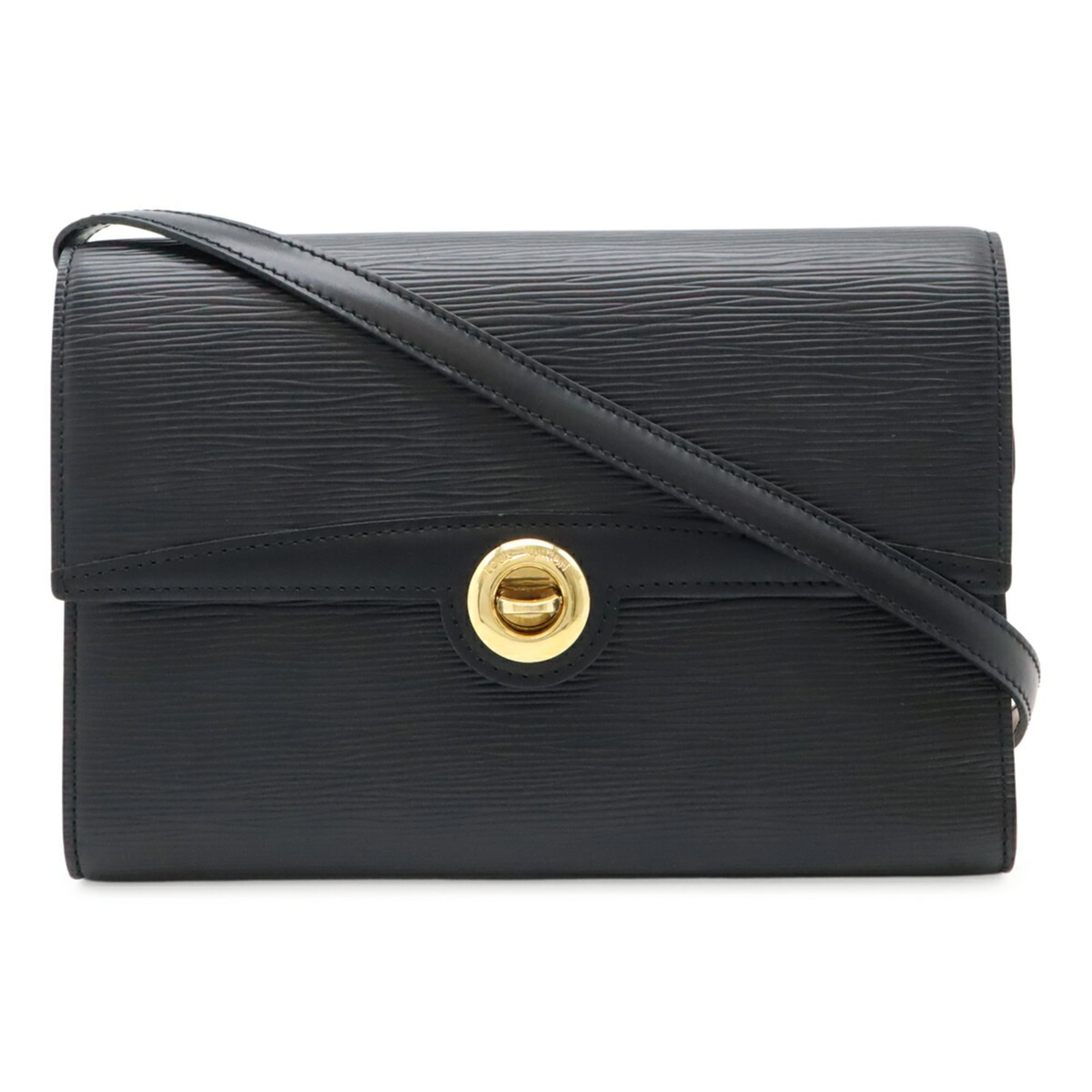 Louis Vuitton Black Noir Epi Leather Clutch Bag Pochette Shoulder Bag (Pre-Owned)