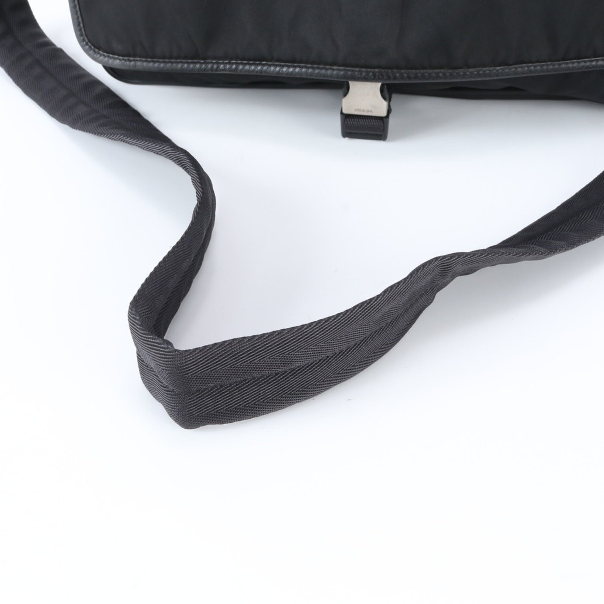 Prada Black White Nylon Shoulder Bag (Pre-Owned)